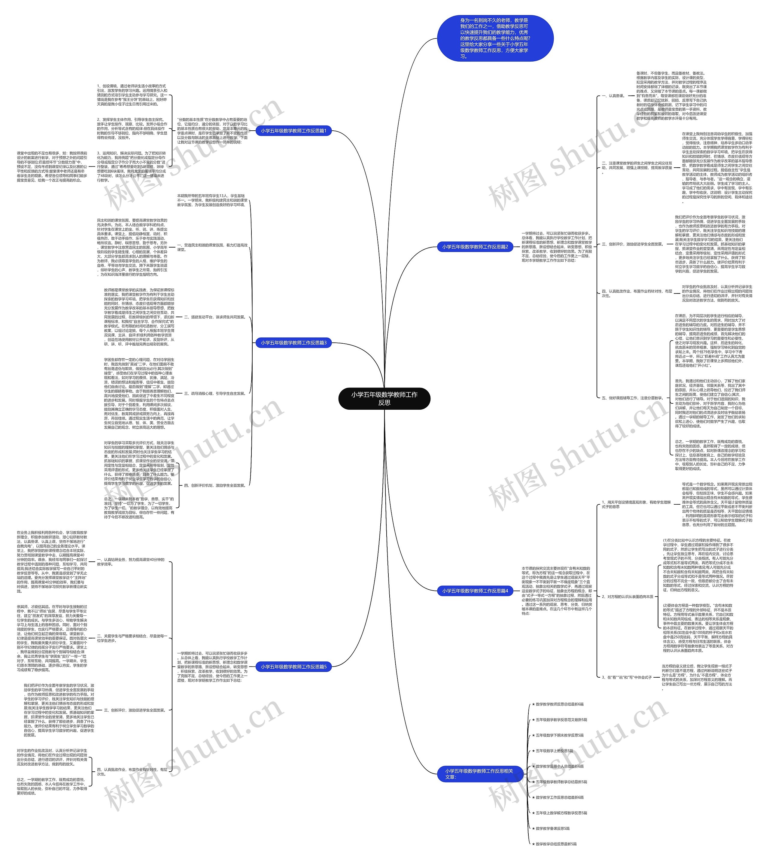 小学五年级数学教师工作反思