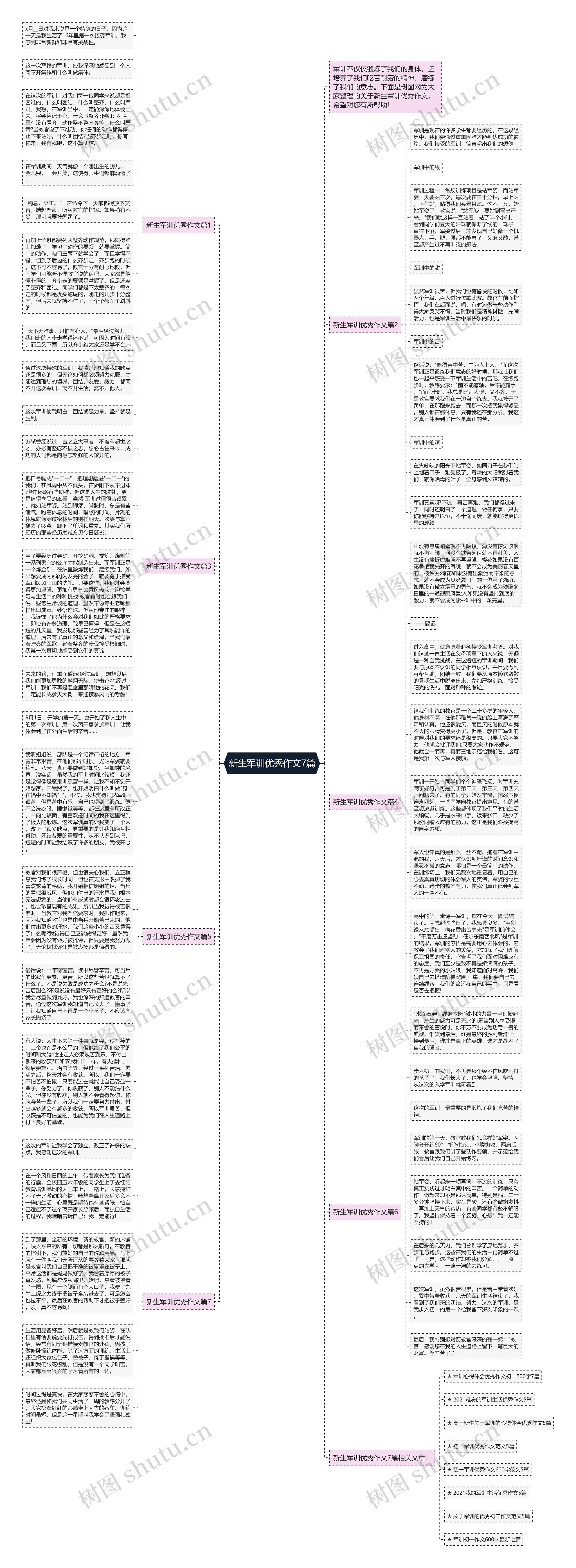 新生军训优秀作文7篇思维导图