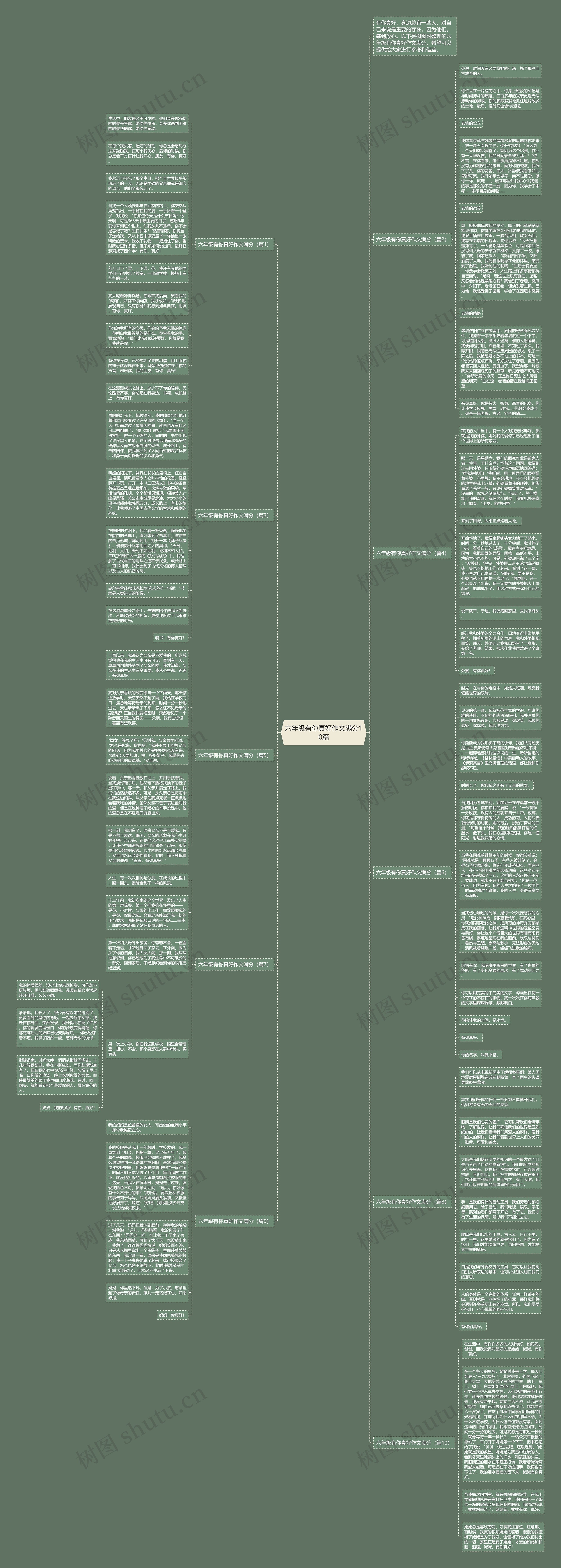 六年级有你真好作文满分10篇思维导图