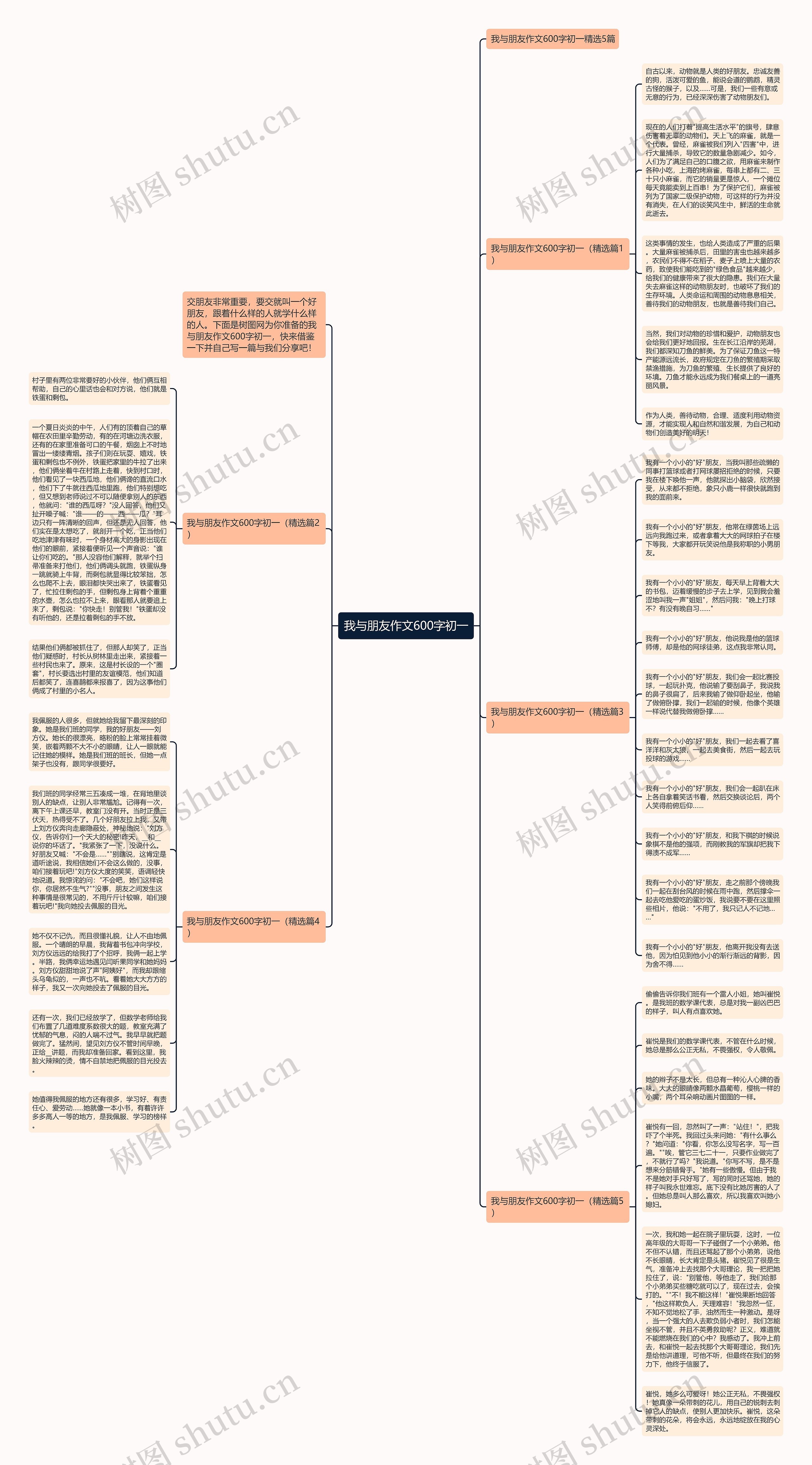 我与朋友作文600字初一思维导图