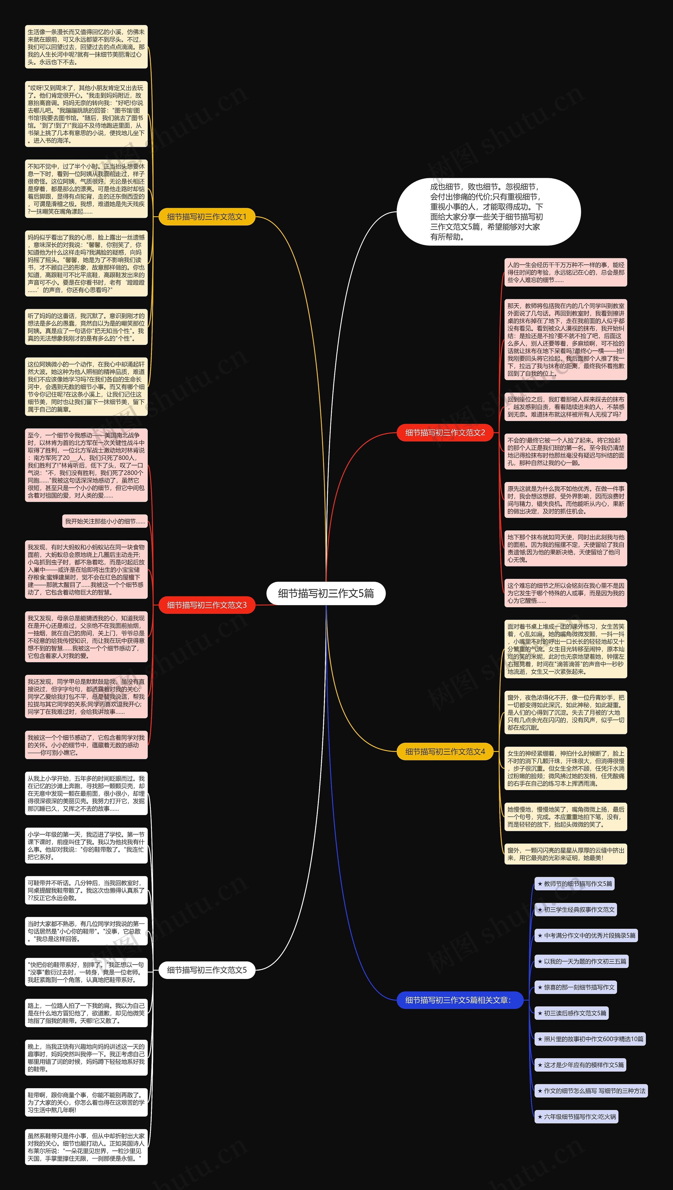 细节描写初三作文5篇思维导图