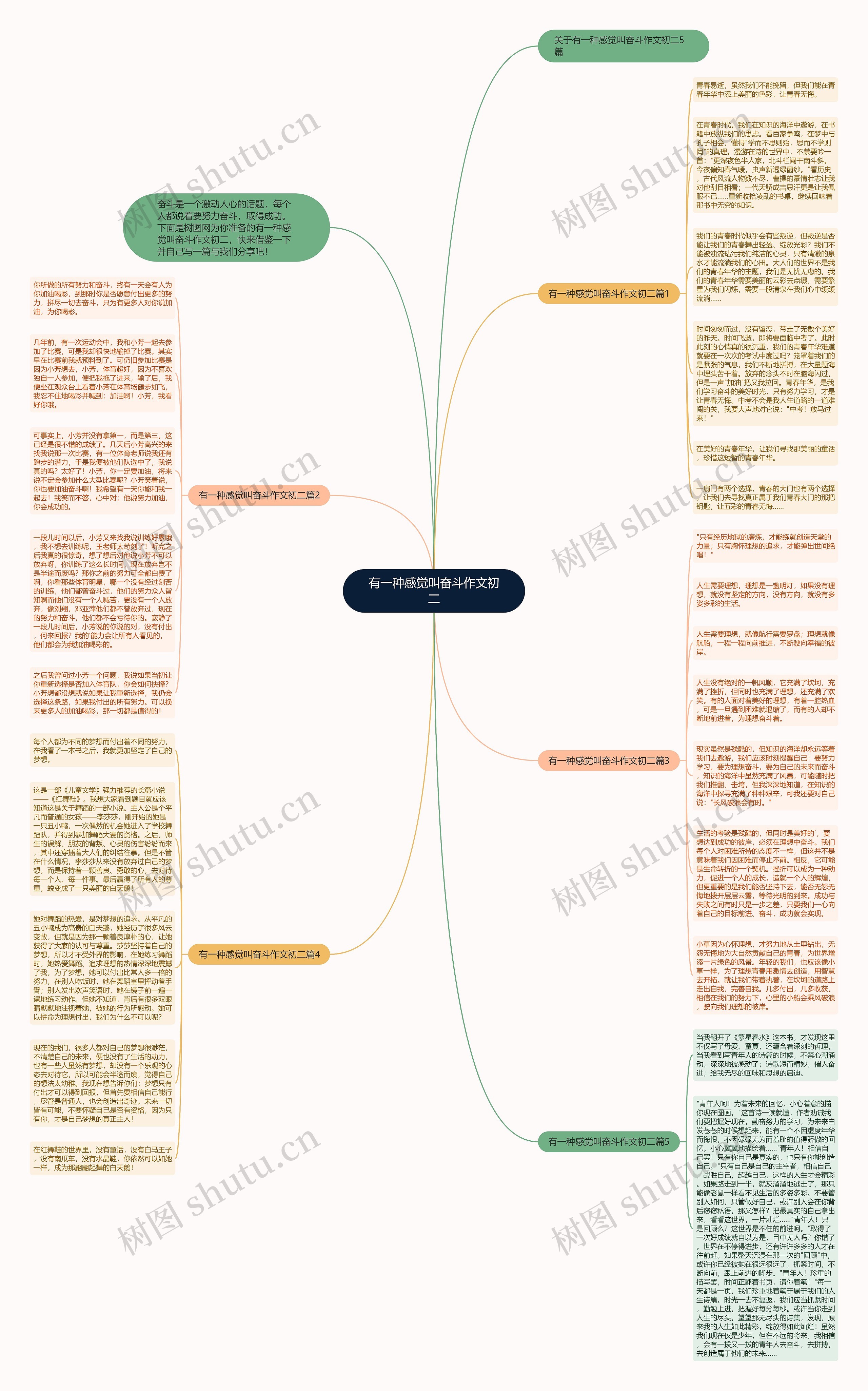 有一种感觉叫奋斗作文初二思维导图