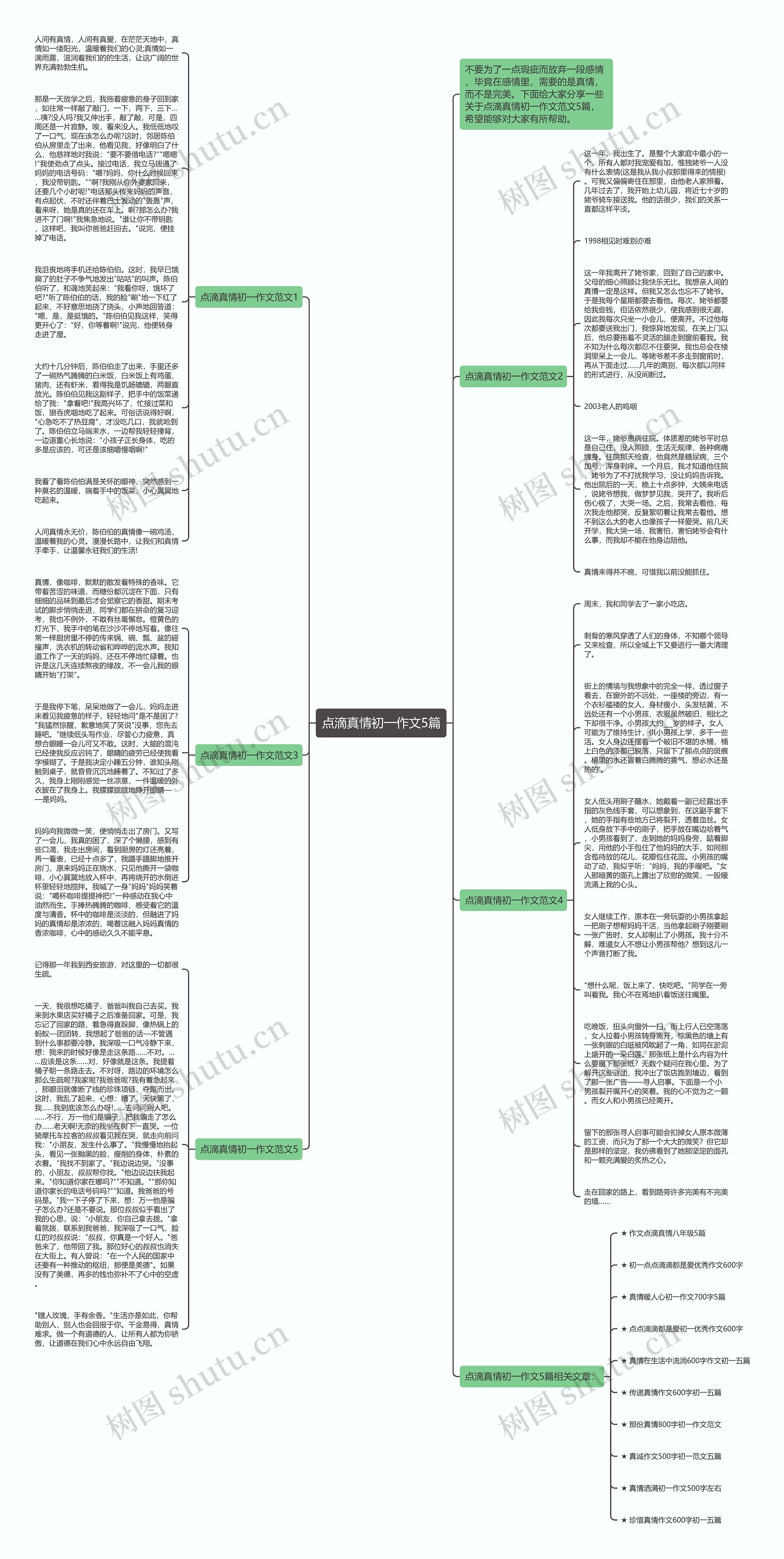 点滴真情初一作文5篇思维导图