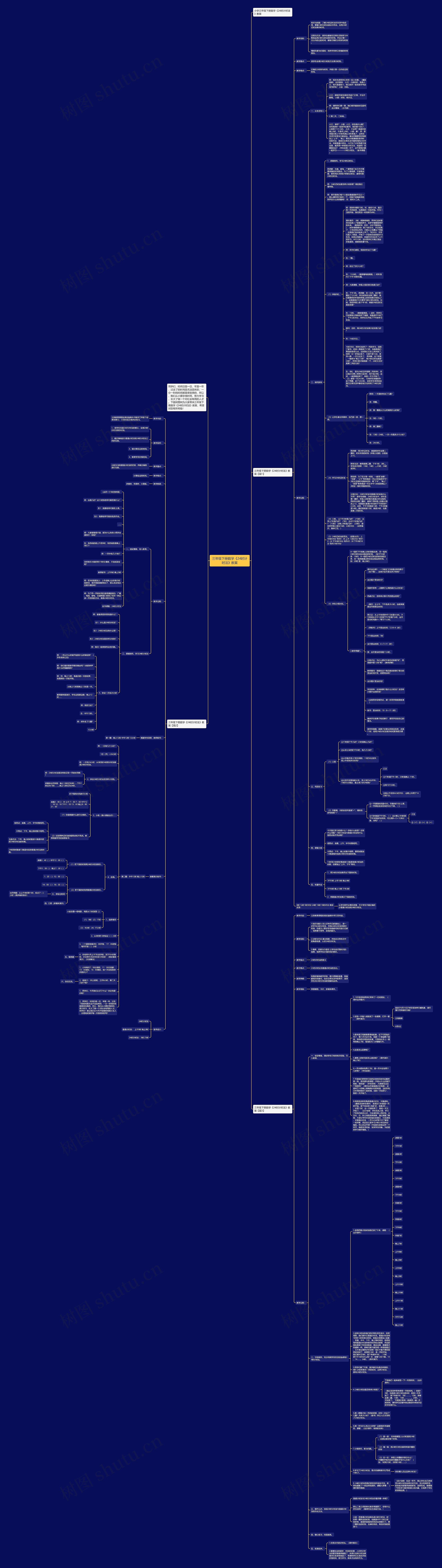 三年级下册数学《24时计时法》教案思维导图