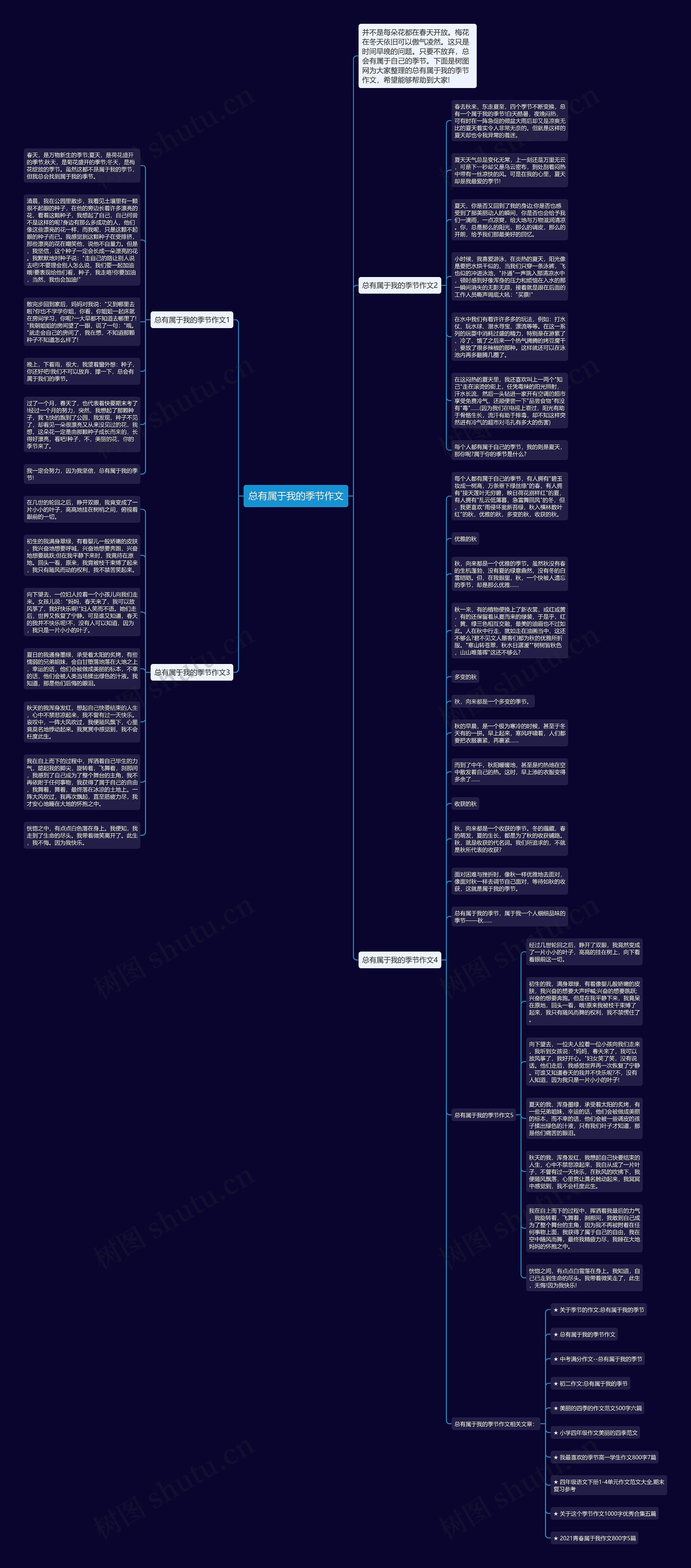 总有属于我的季节作文思维导图