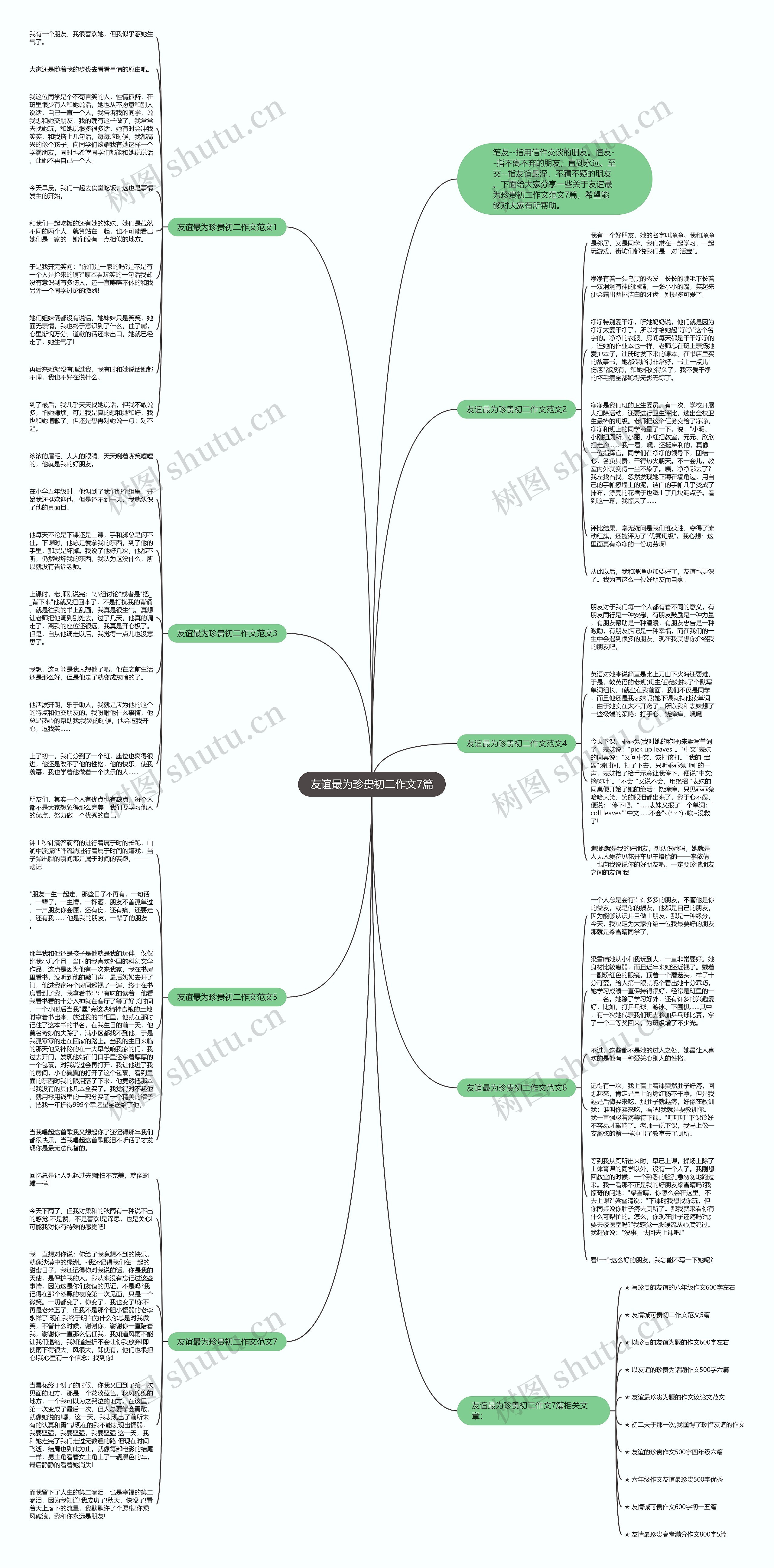 友谊最为珍贵初二作文7篇思维导图