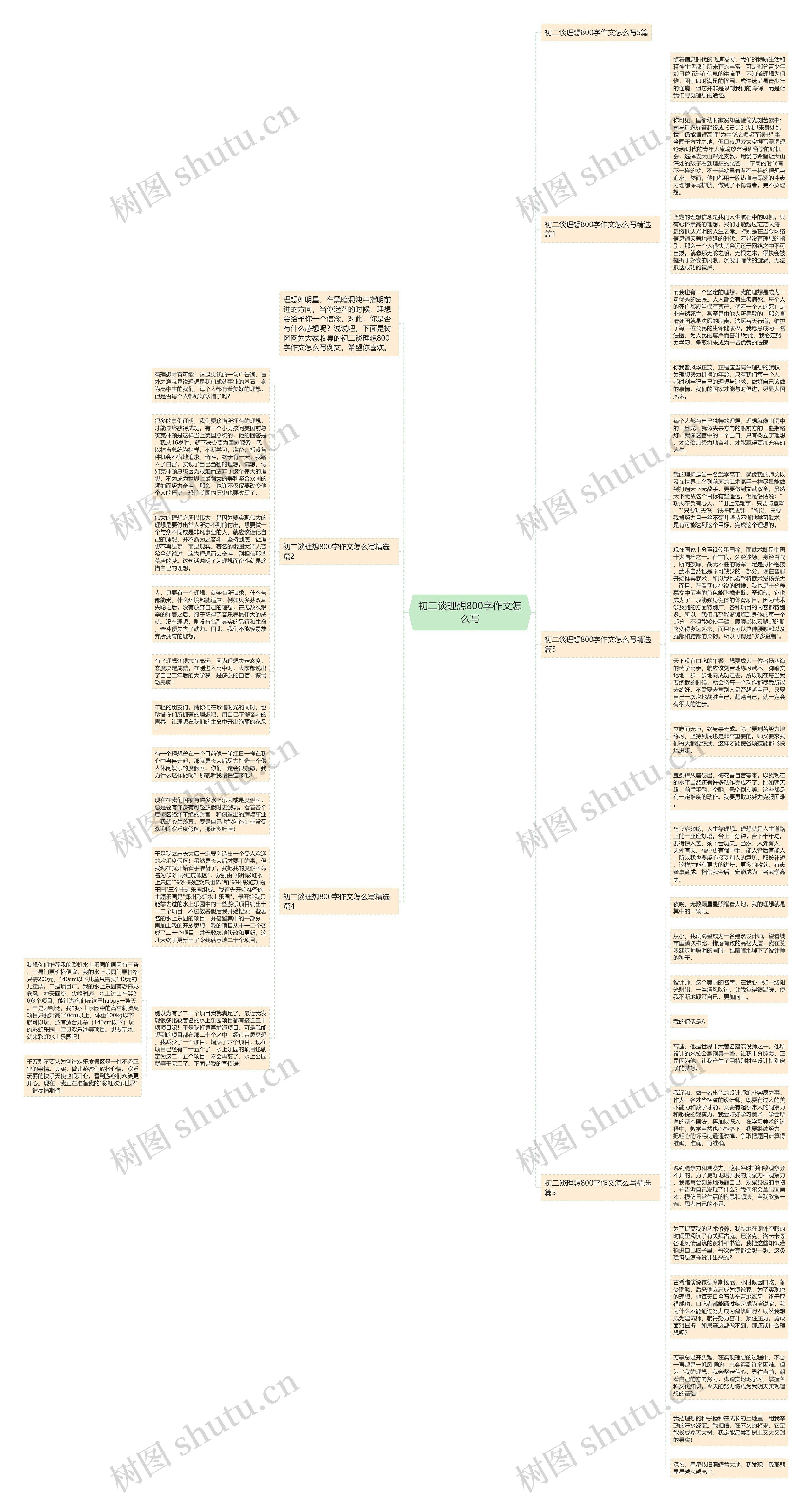 初二谈理想800字作文怎么写思维导图