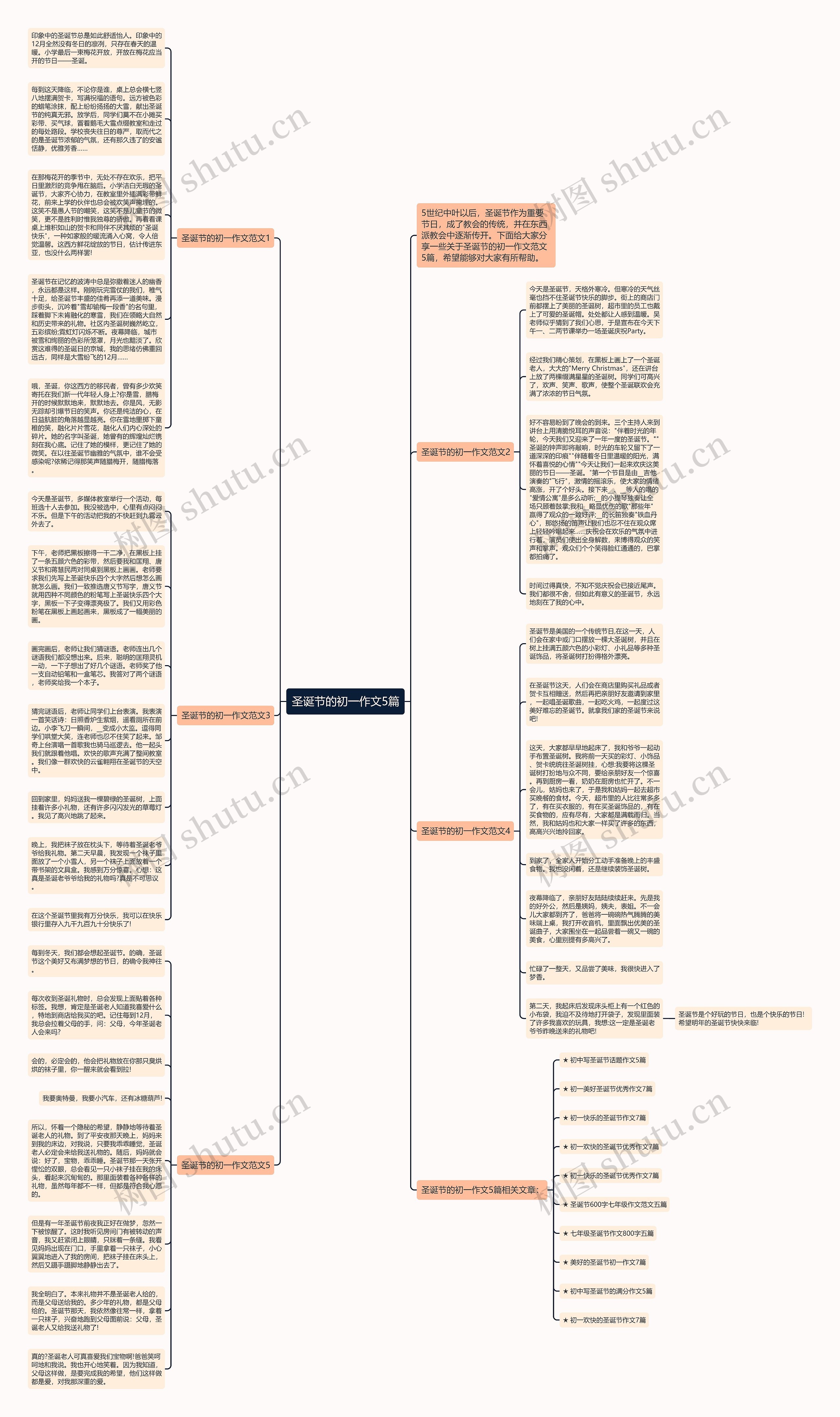 圣诞节的初一作文5篇思维导图