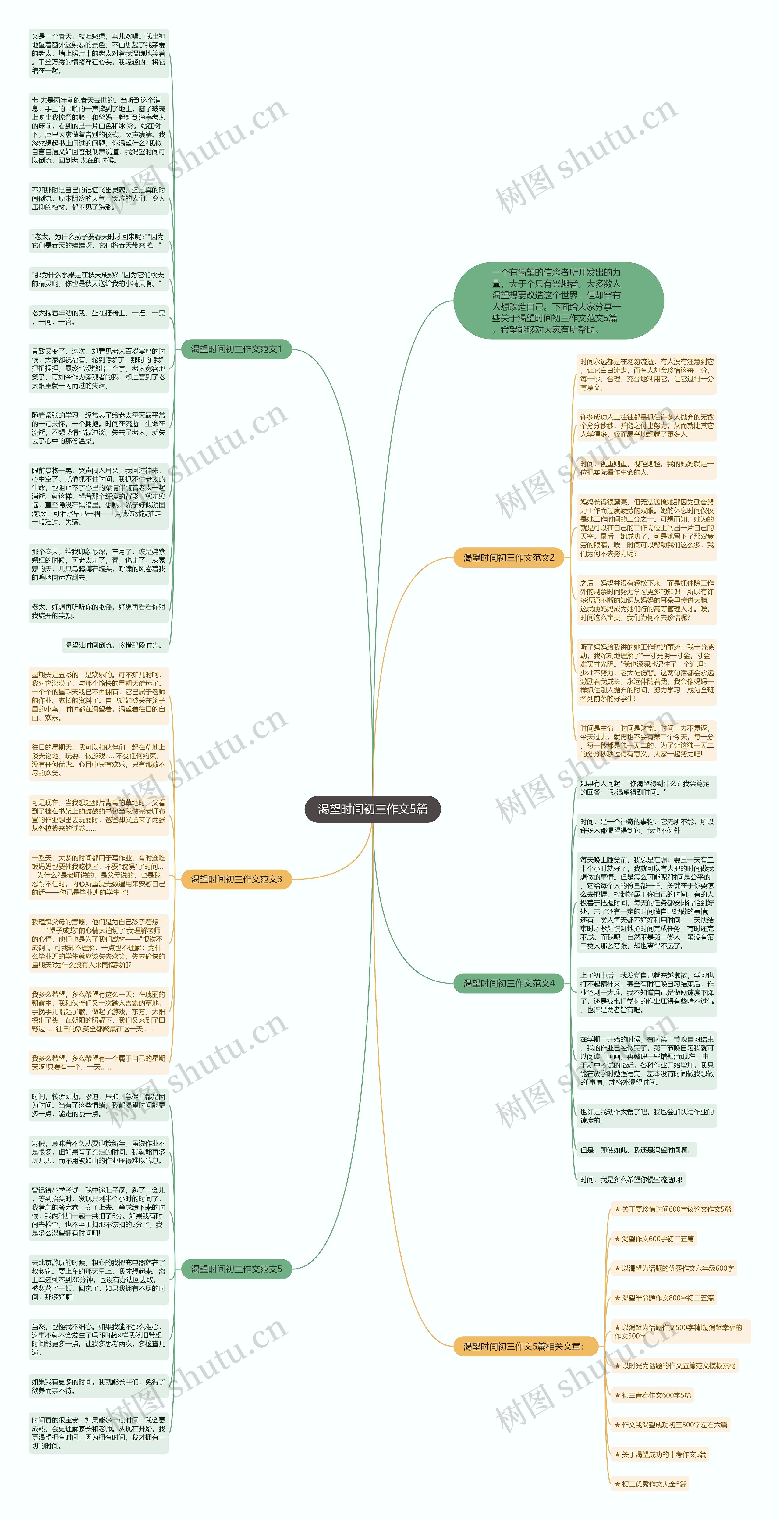 渴望时间初三作文5篇思维导图