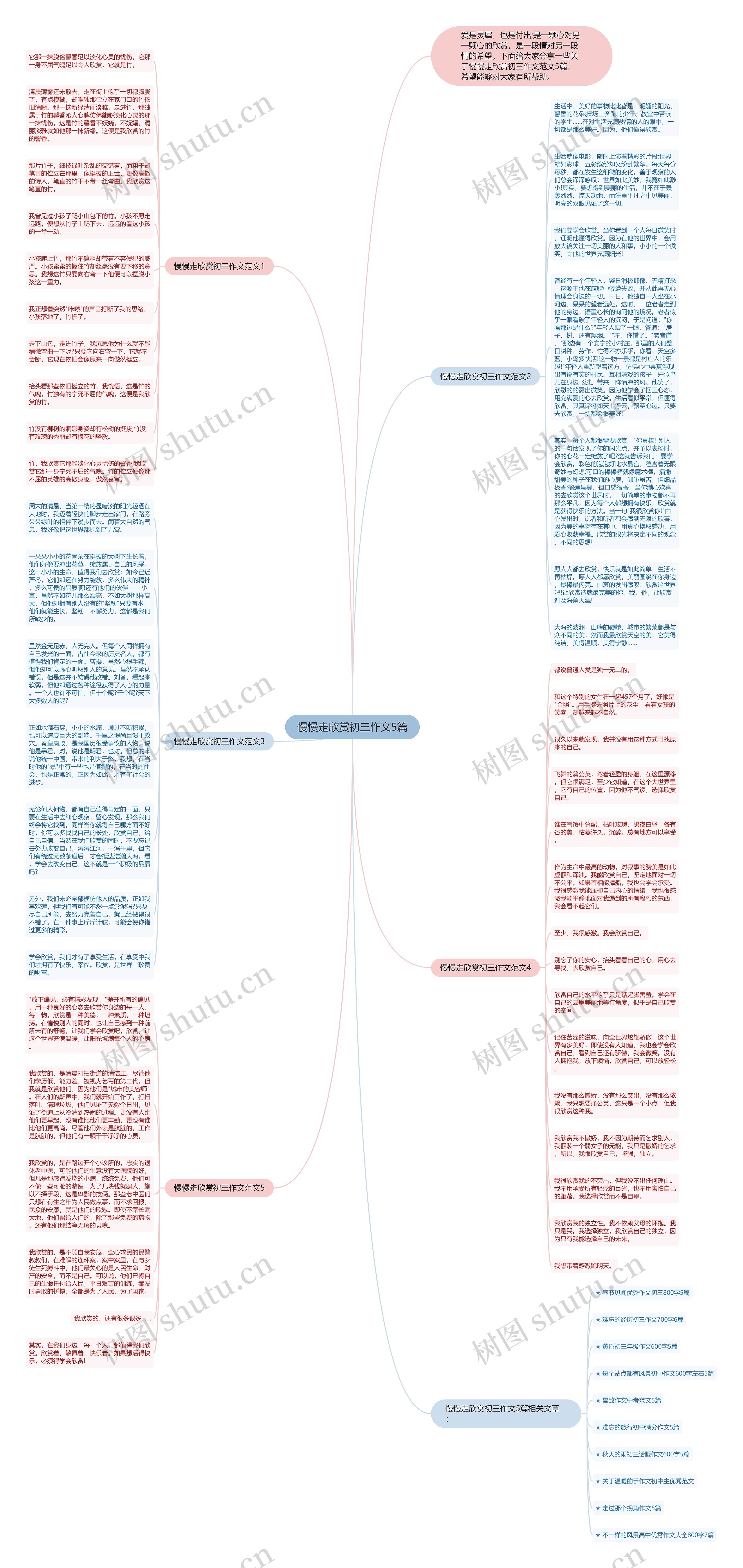 慢慢走欣赏初三作文5篇思维导图