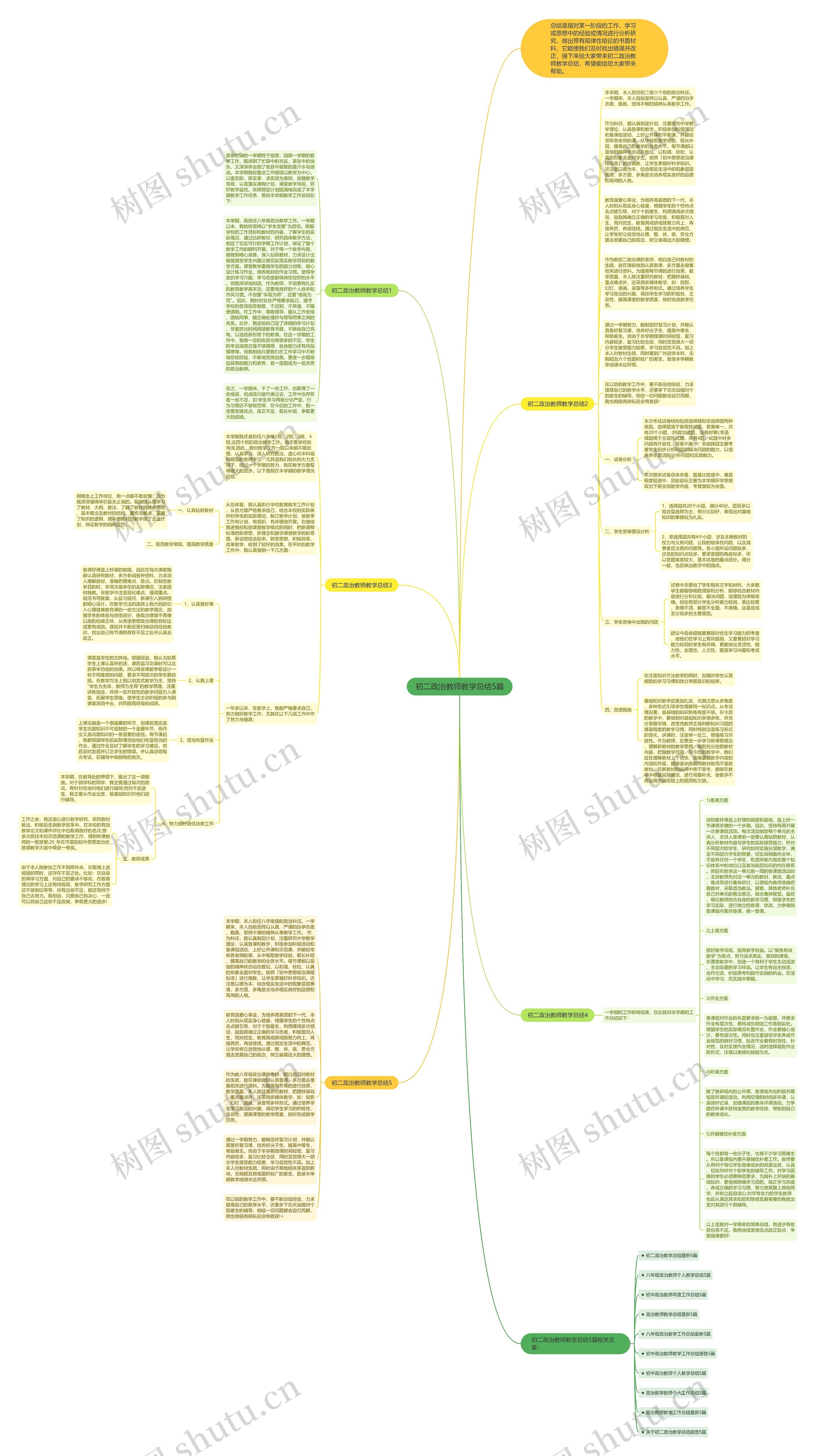 初二政治教师教学总结5篇思维导图