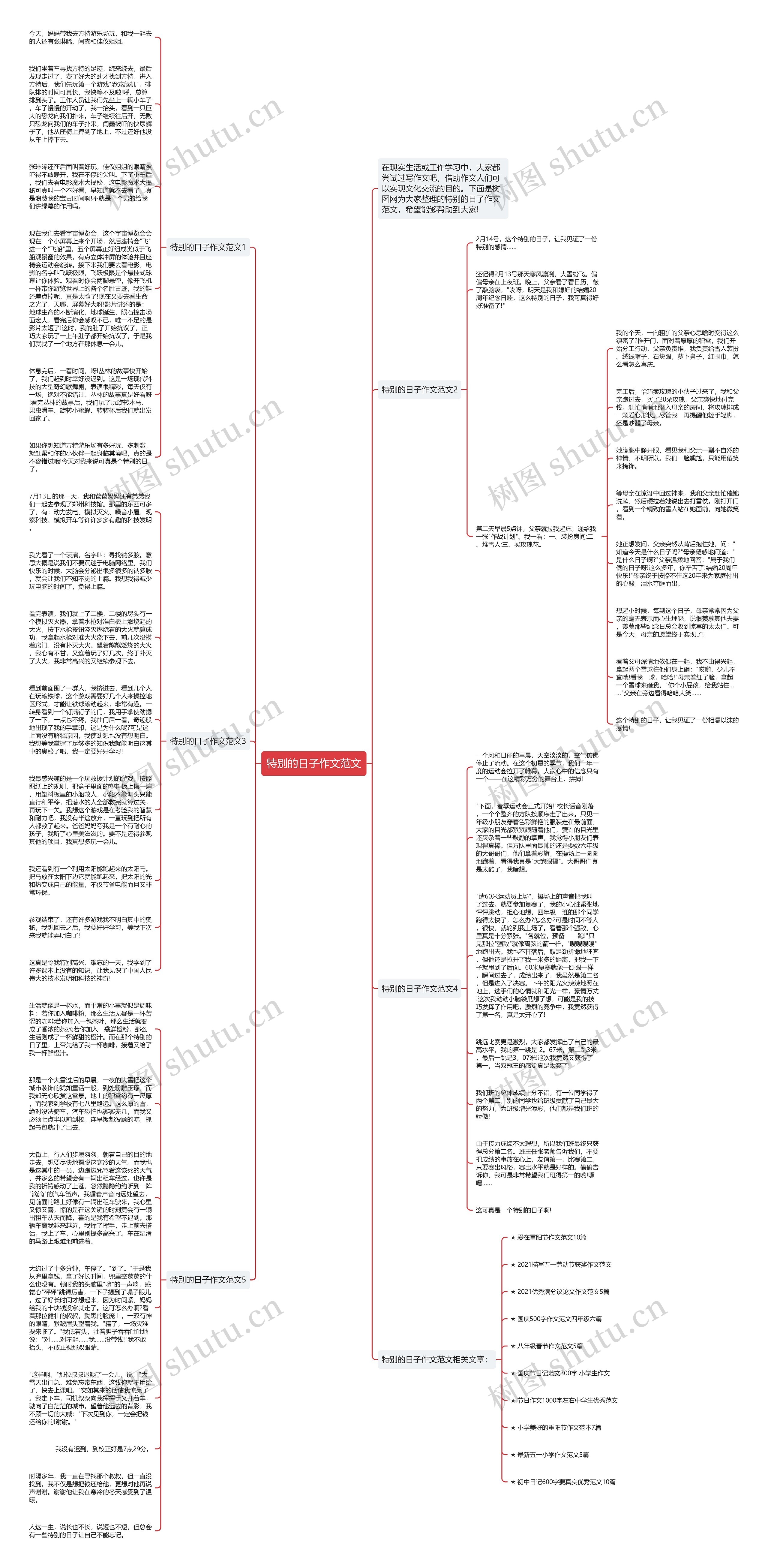 特别的日子作文范文思维导图