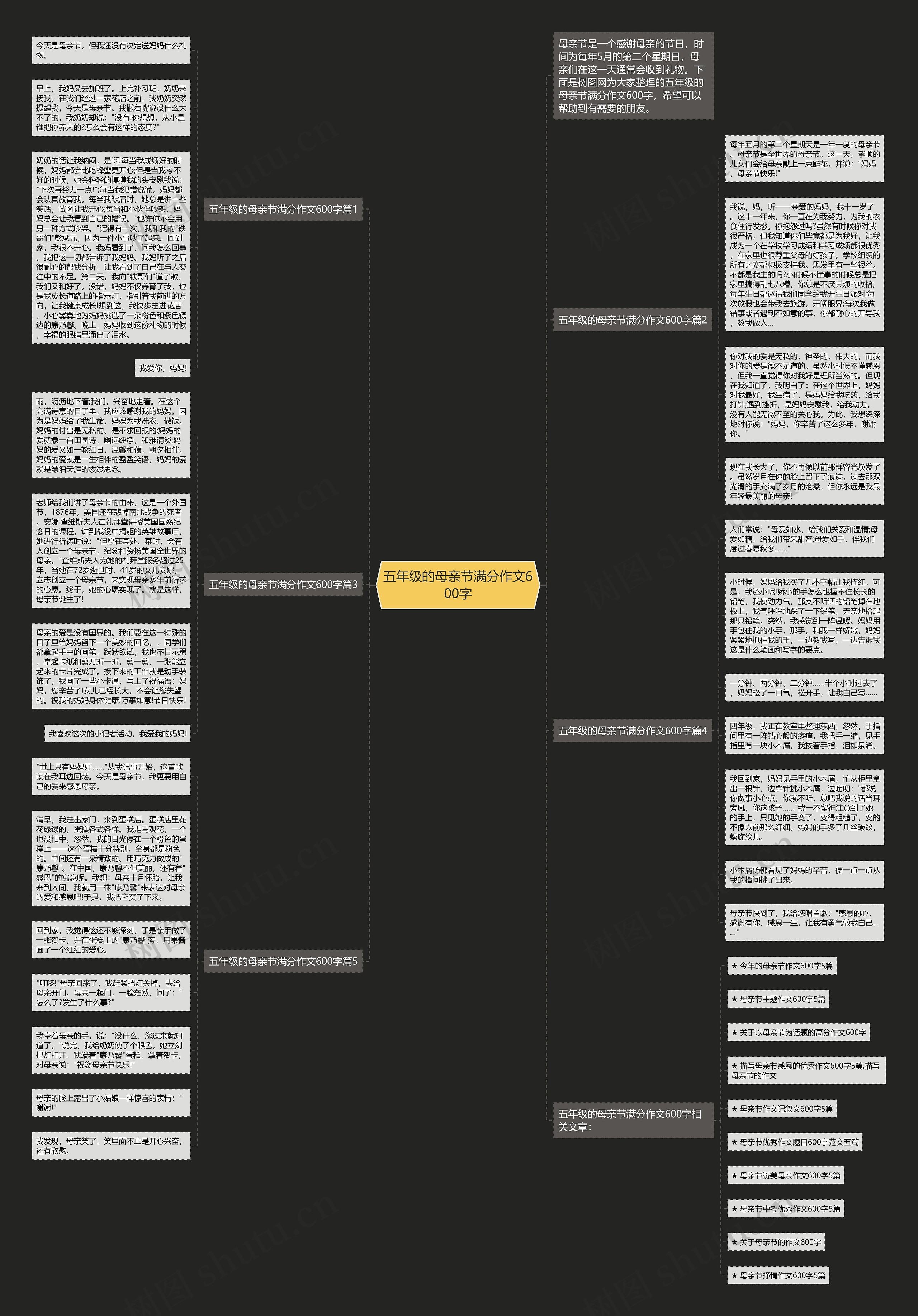 五年级的母亲节满分作文600字