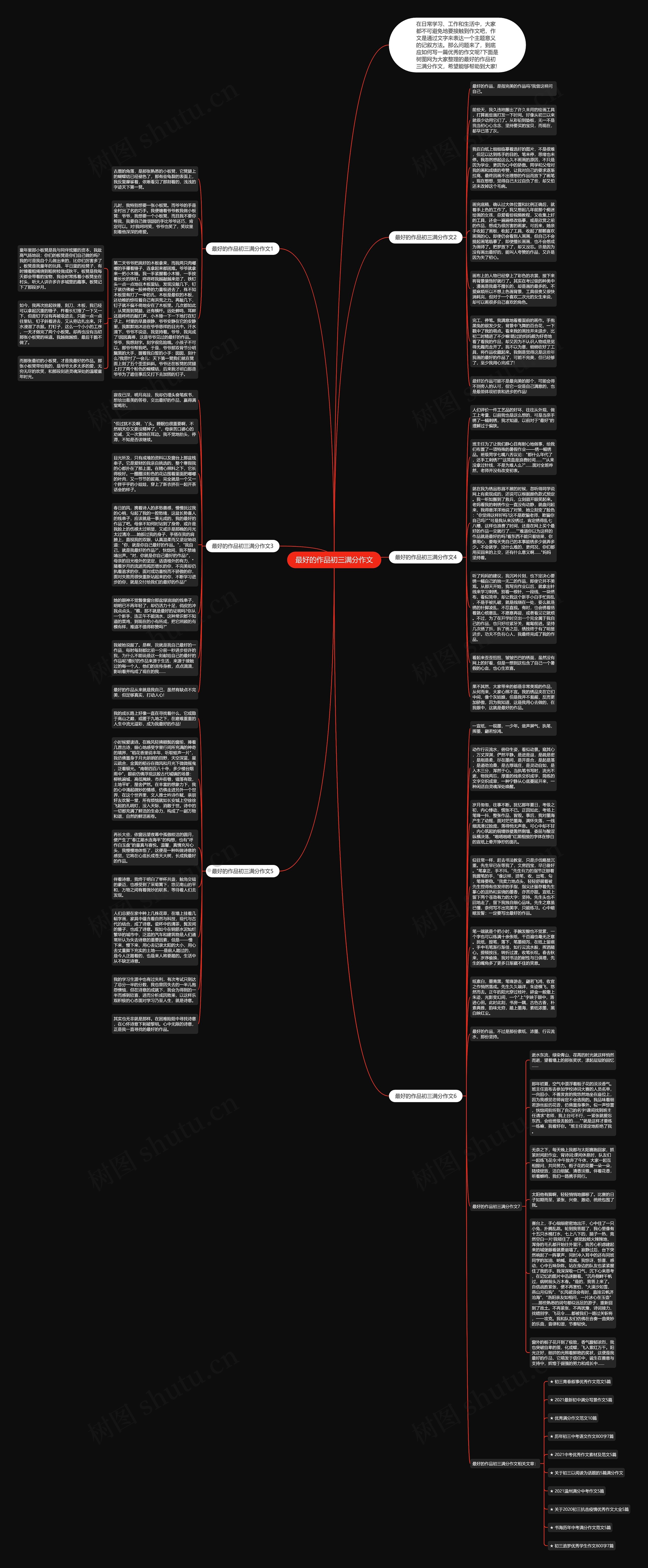 最好的作品初三满分作文思维导图