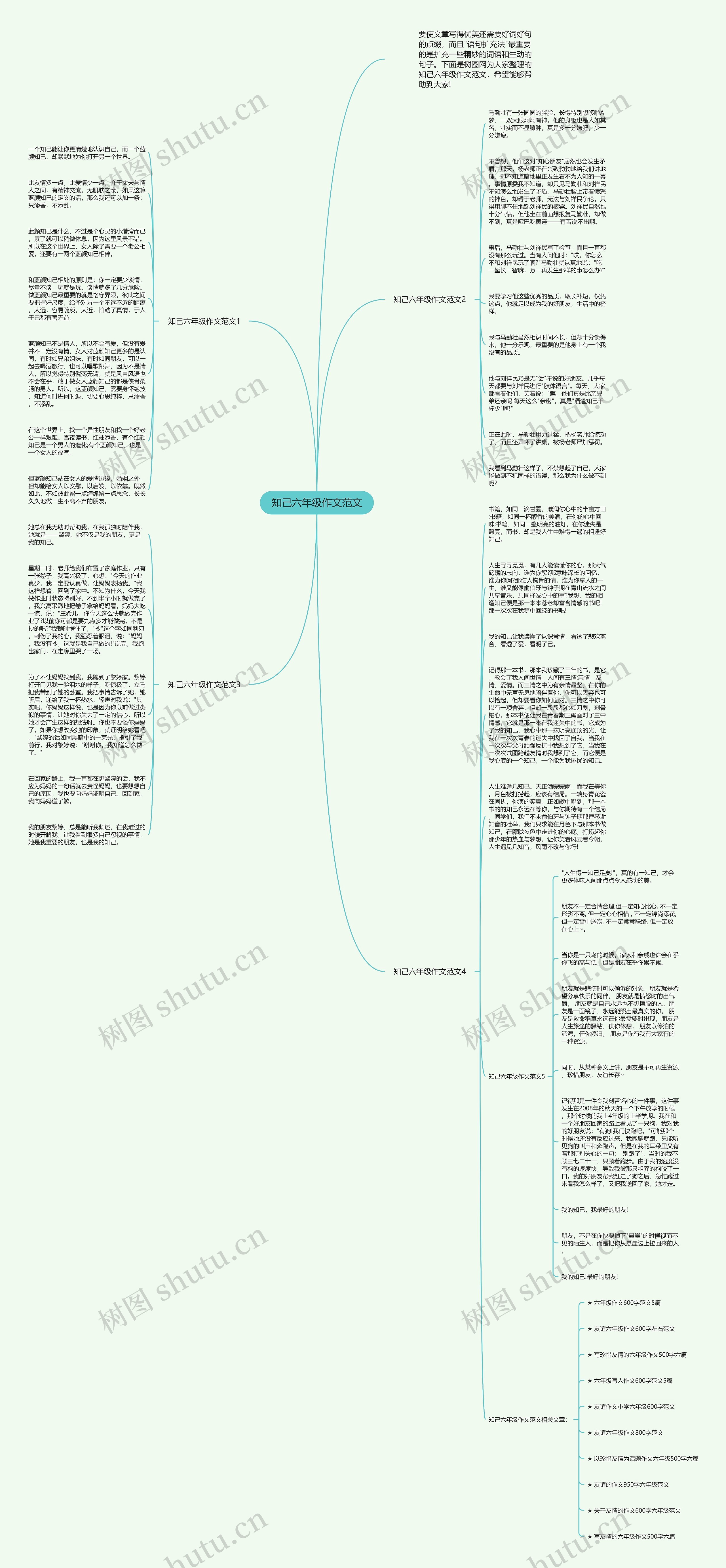 知己六年级作文范文思维导图