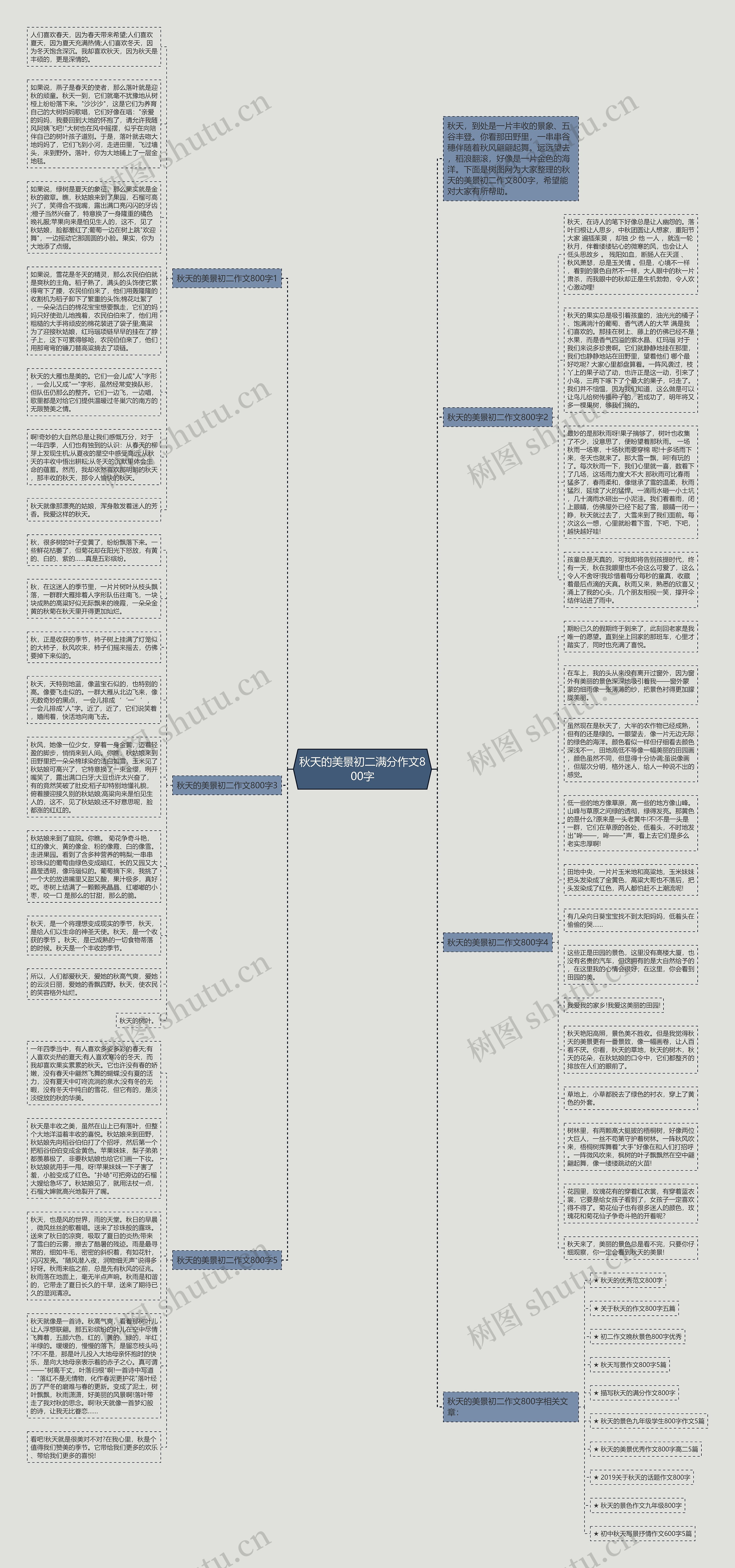 秋天的美景初二满分作文800字思维导图