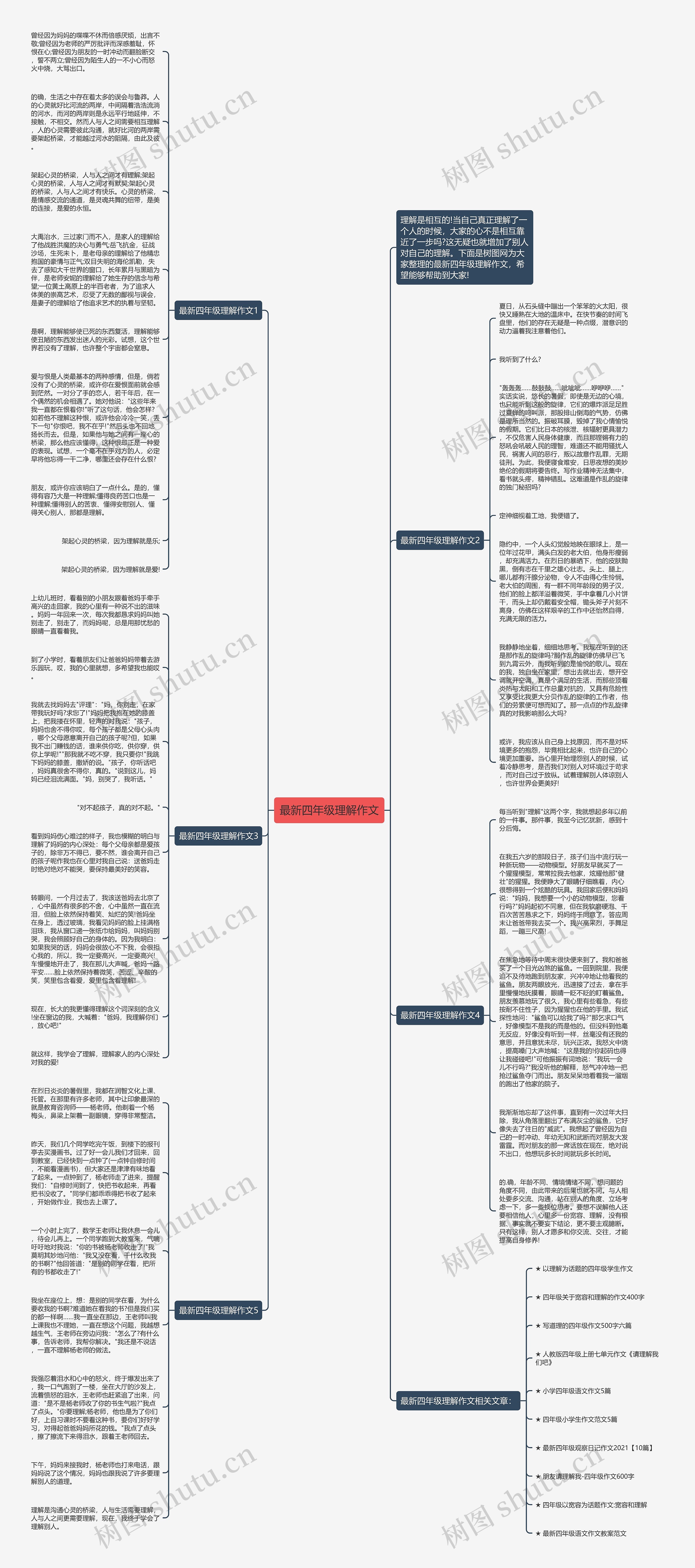 最新四年级理解作文思维导图