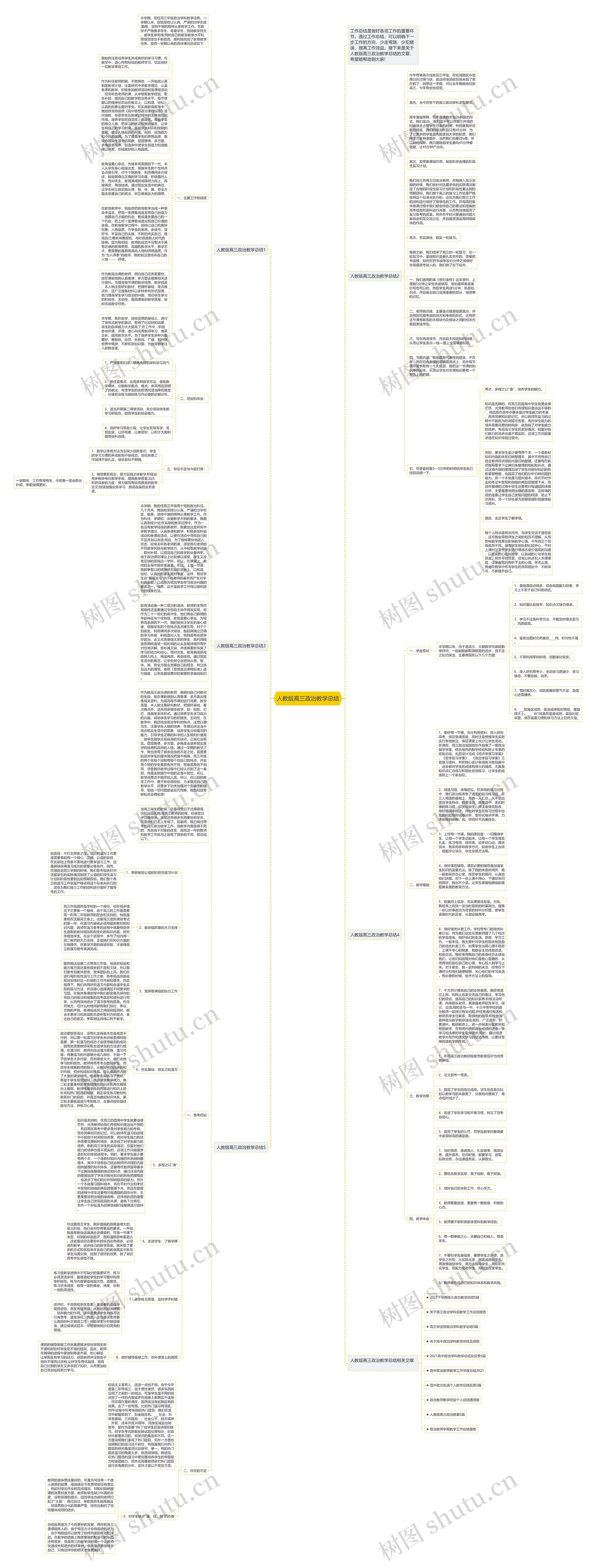 人教版高三政治教学总结思维导图