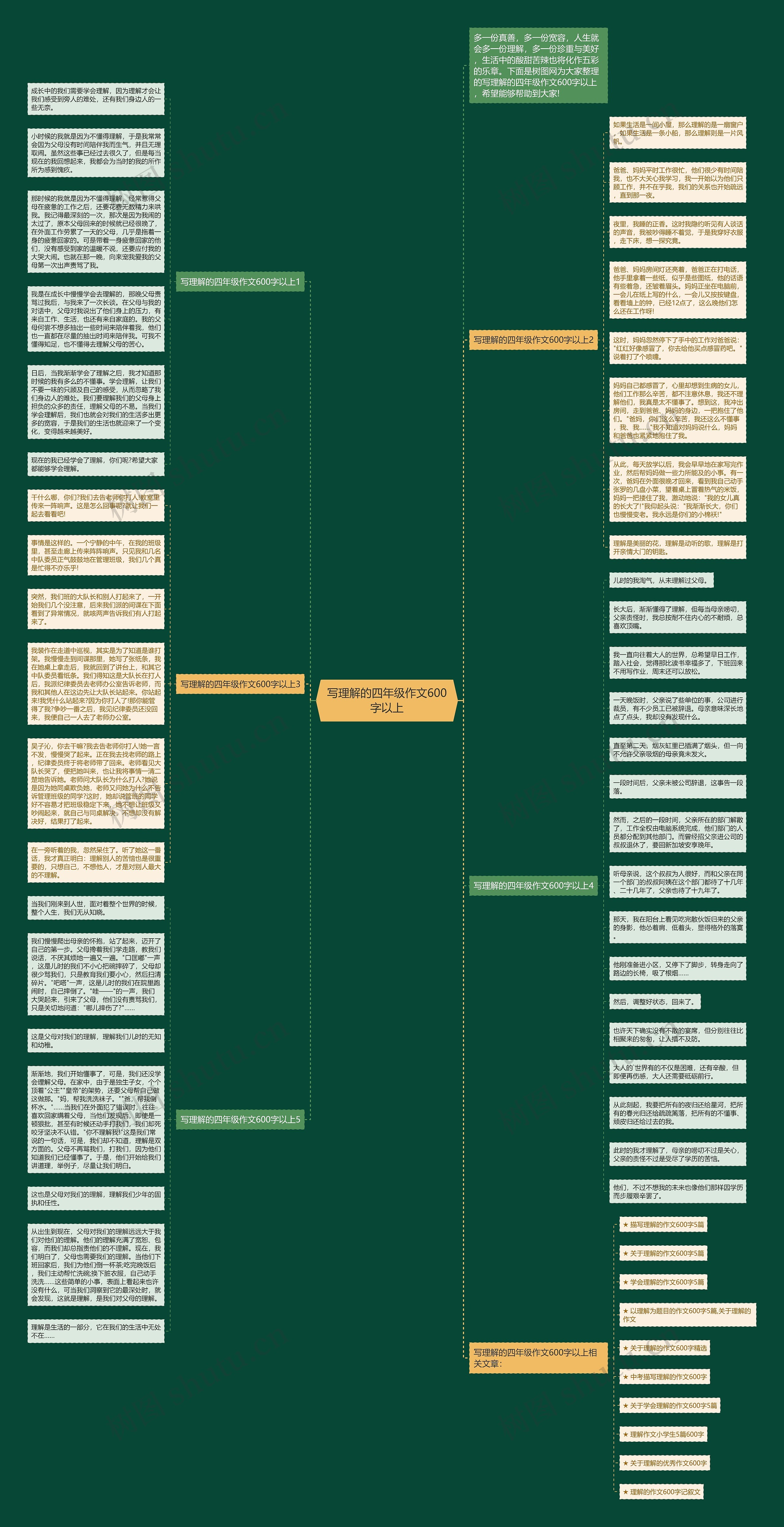 写理解的四年级作文600字以上思维导图