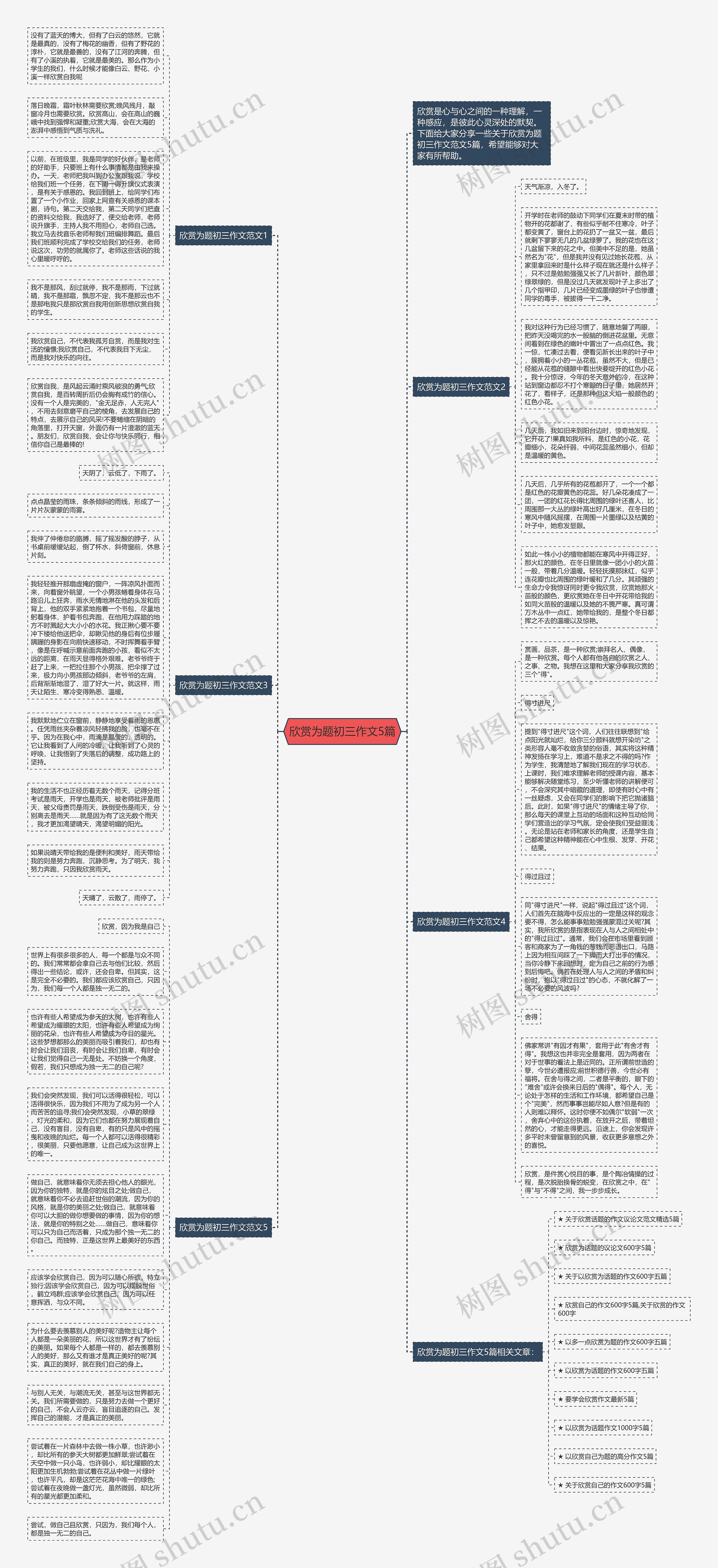 欣赏为题初三作文5篇思维导图