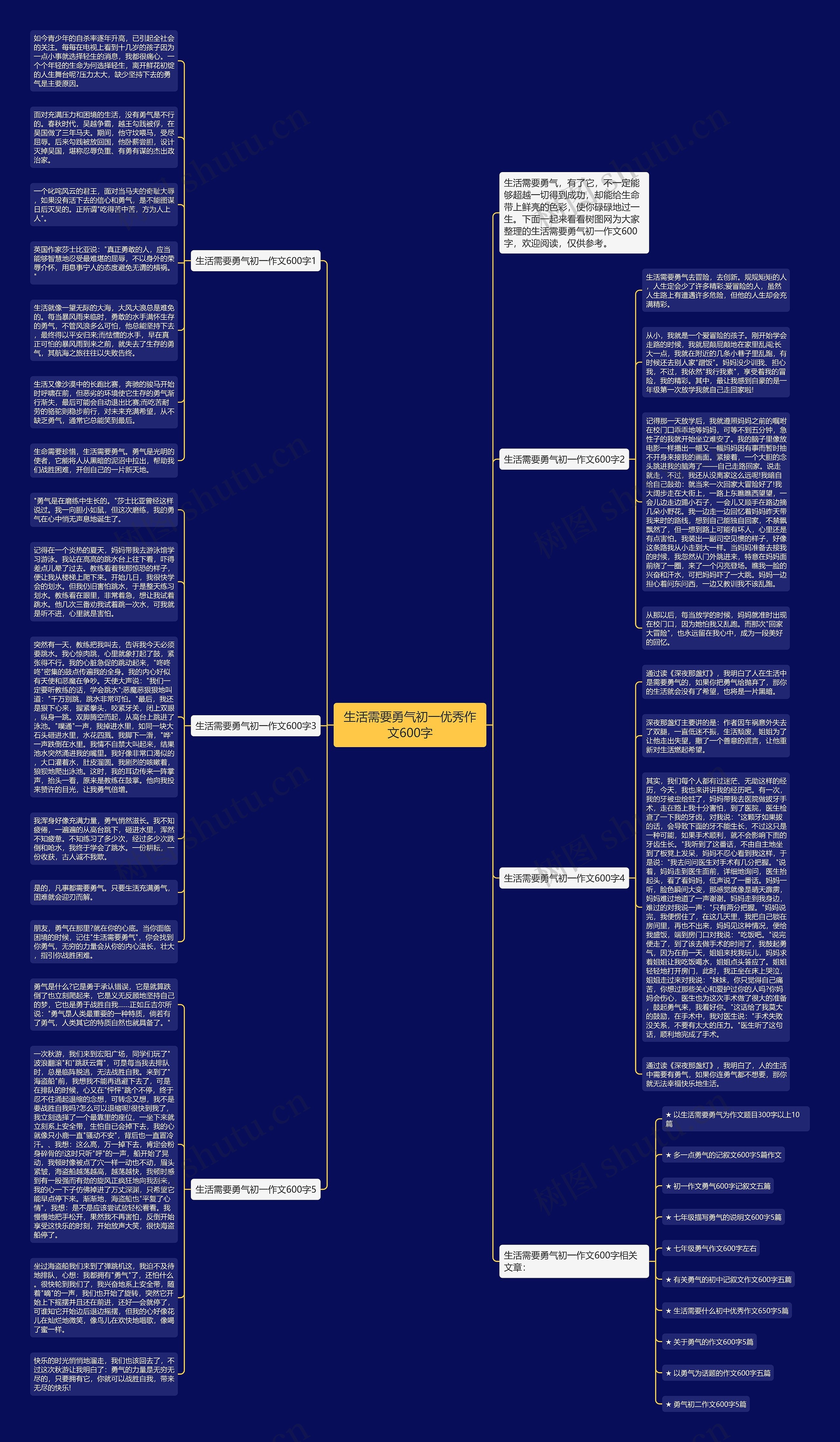 生活需要勇气初一优秀作文600字思维导图