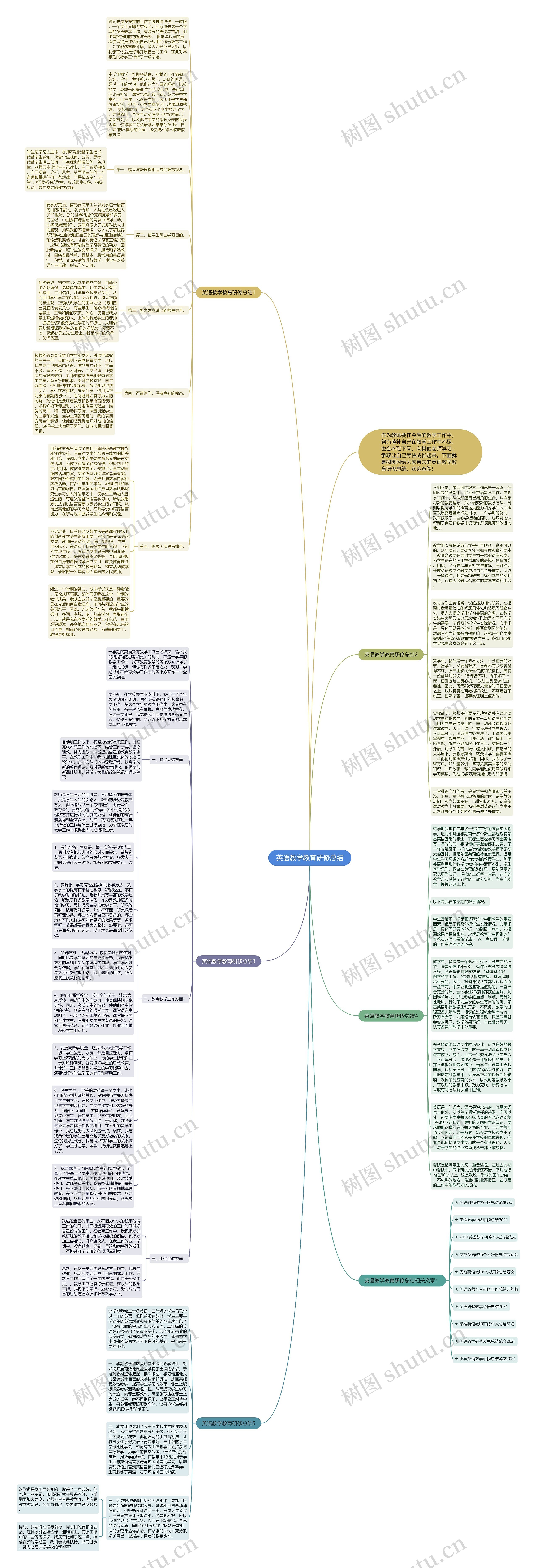 英语教学教育研修总结思维导图