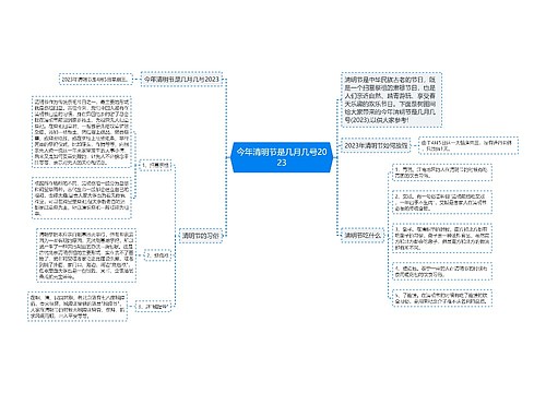 今年清明节是几月几号2023