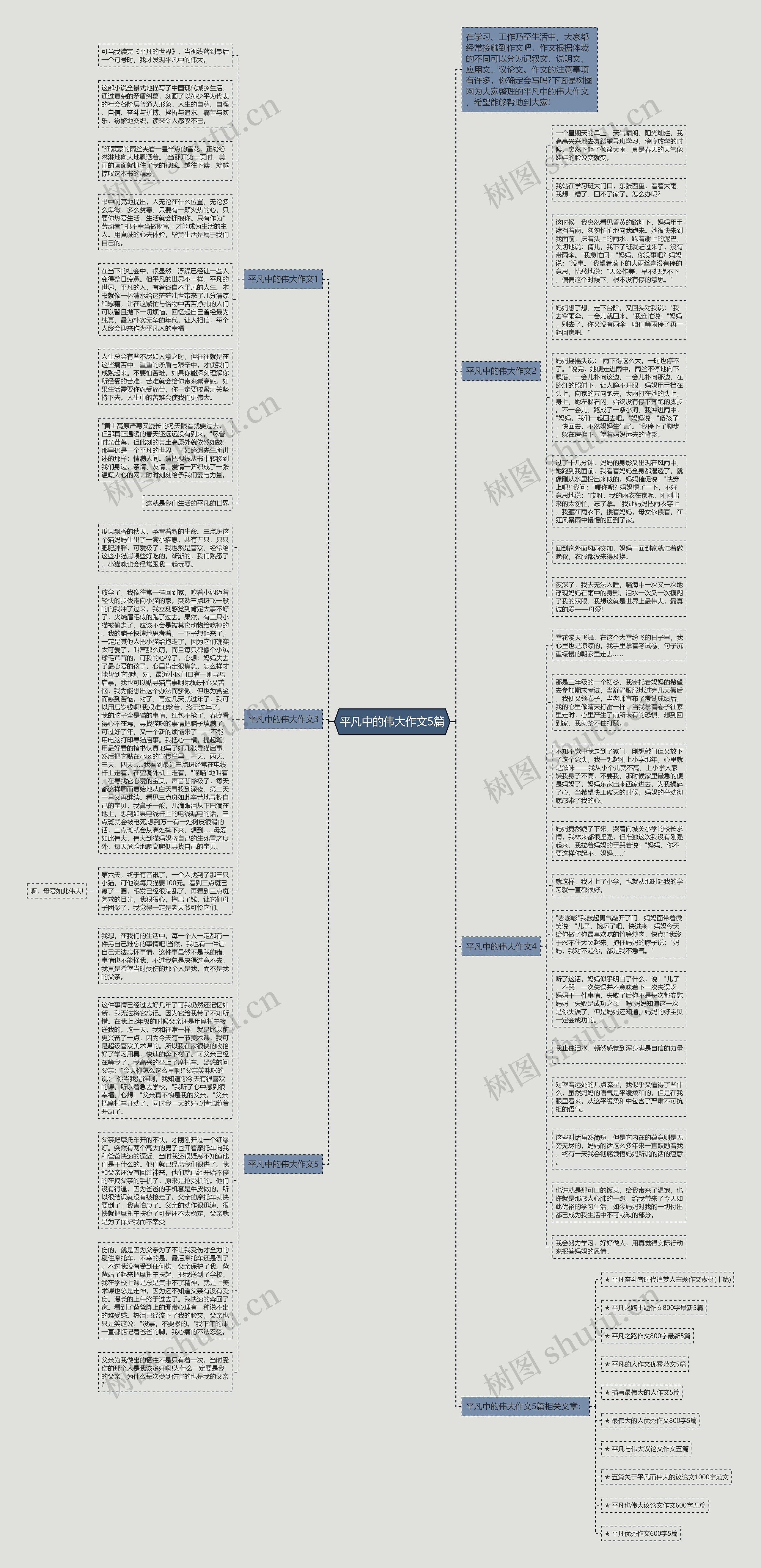 平凡中的伟大作文5篇思维导图