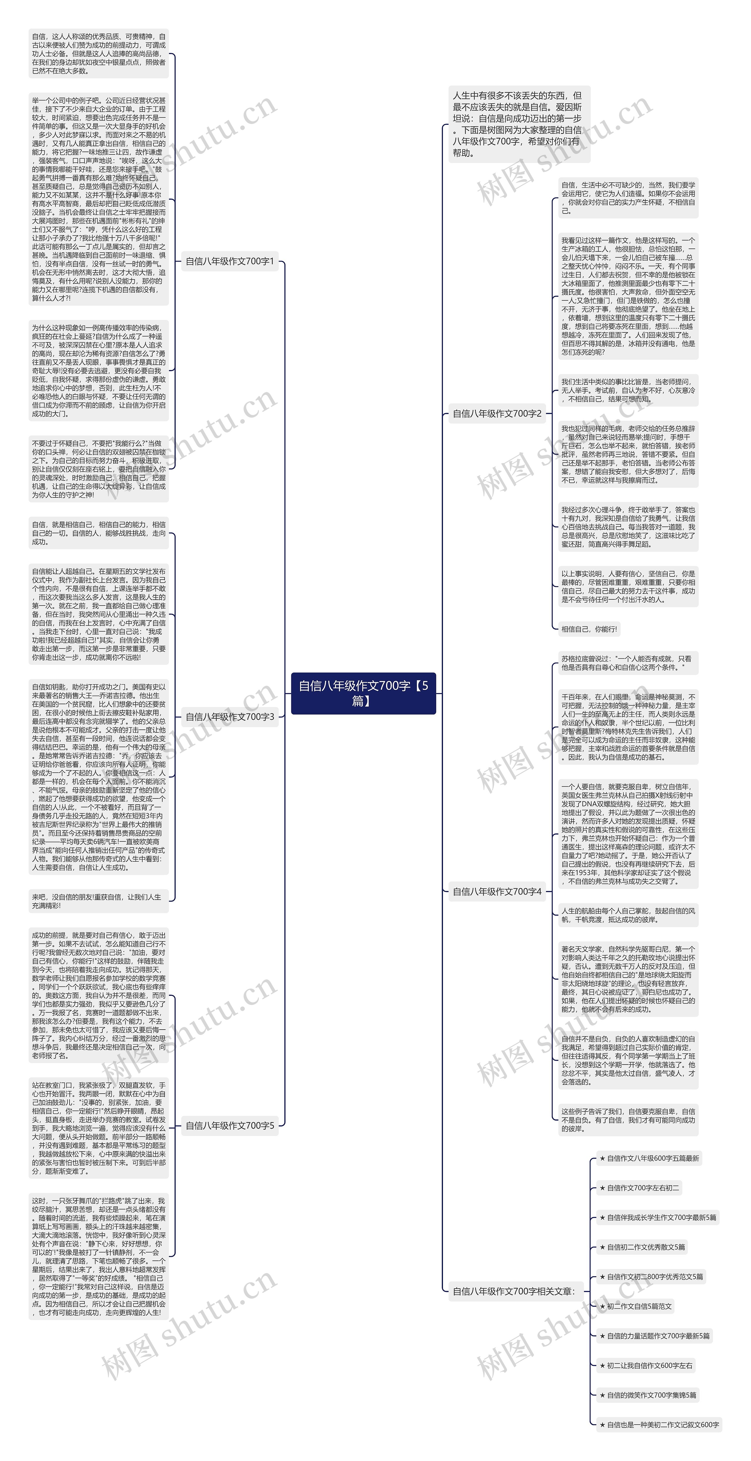 自信八年级作文700字【5篇】思维导图