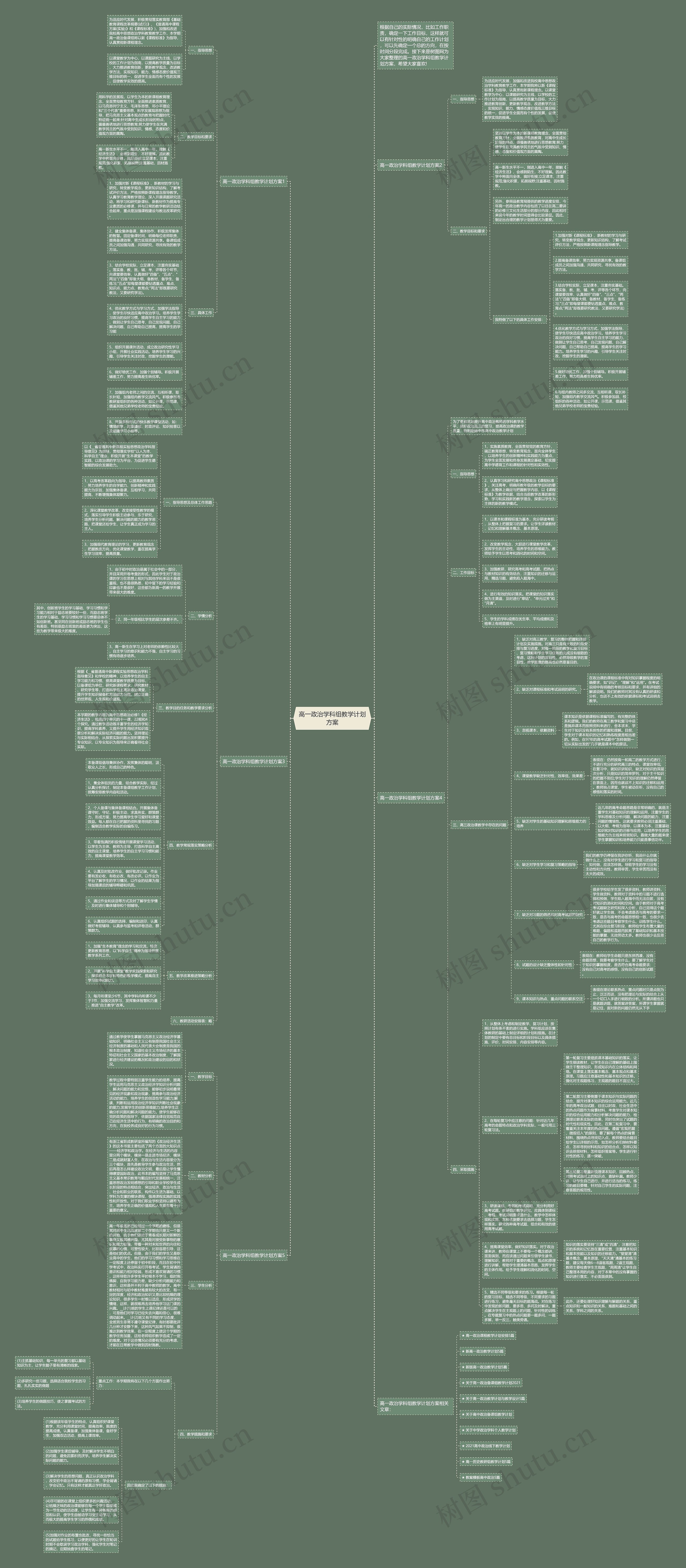 高一政治学科组教学计划方案思维导图