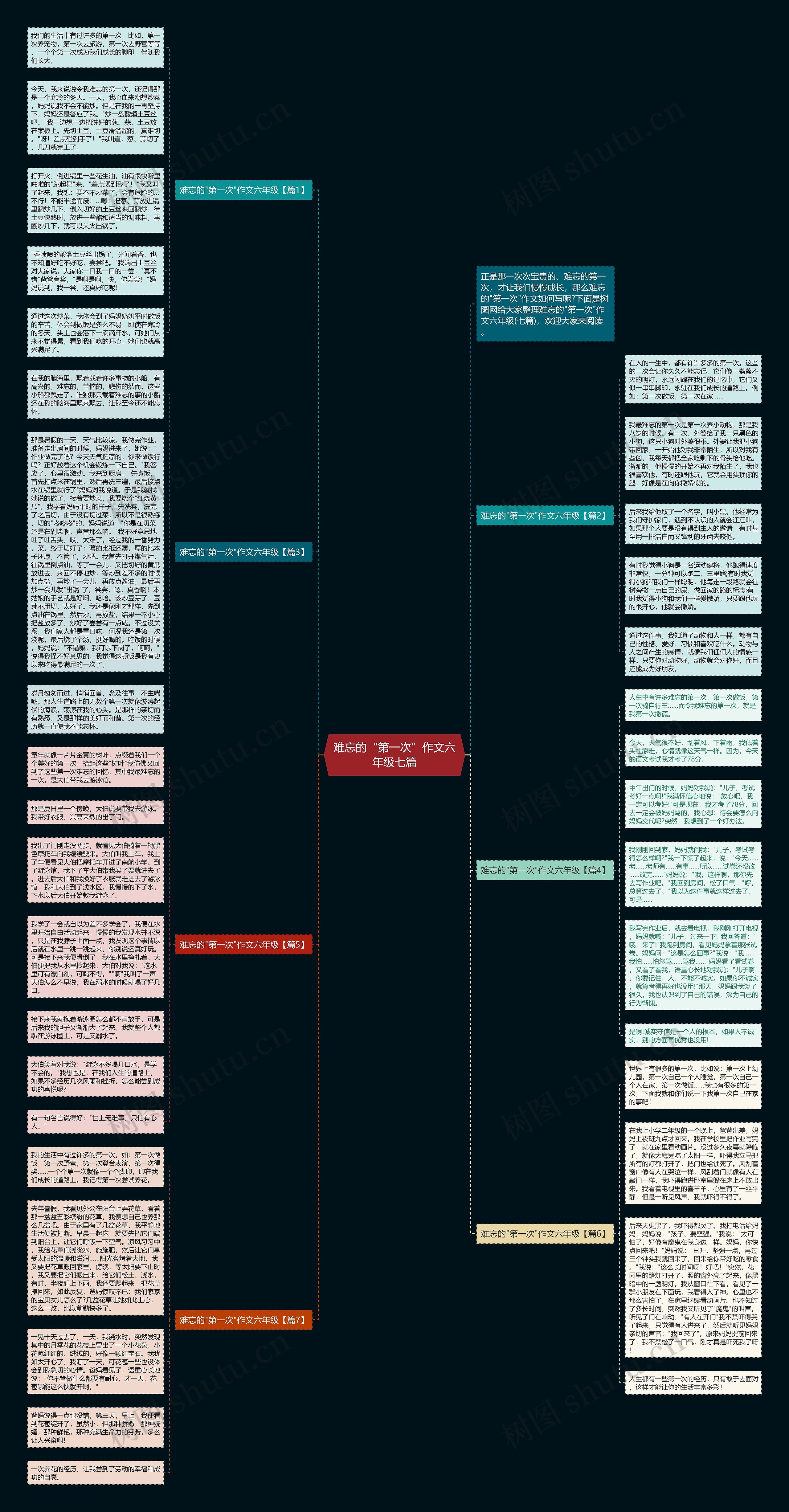 难忘的“第一次”作文六年级七篇思维导图