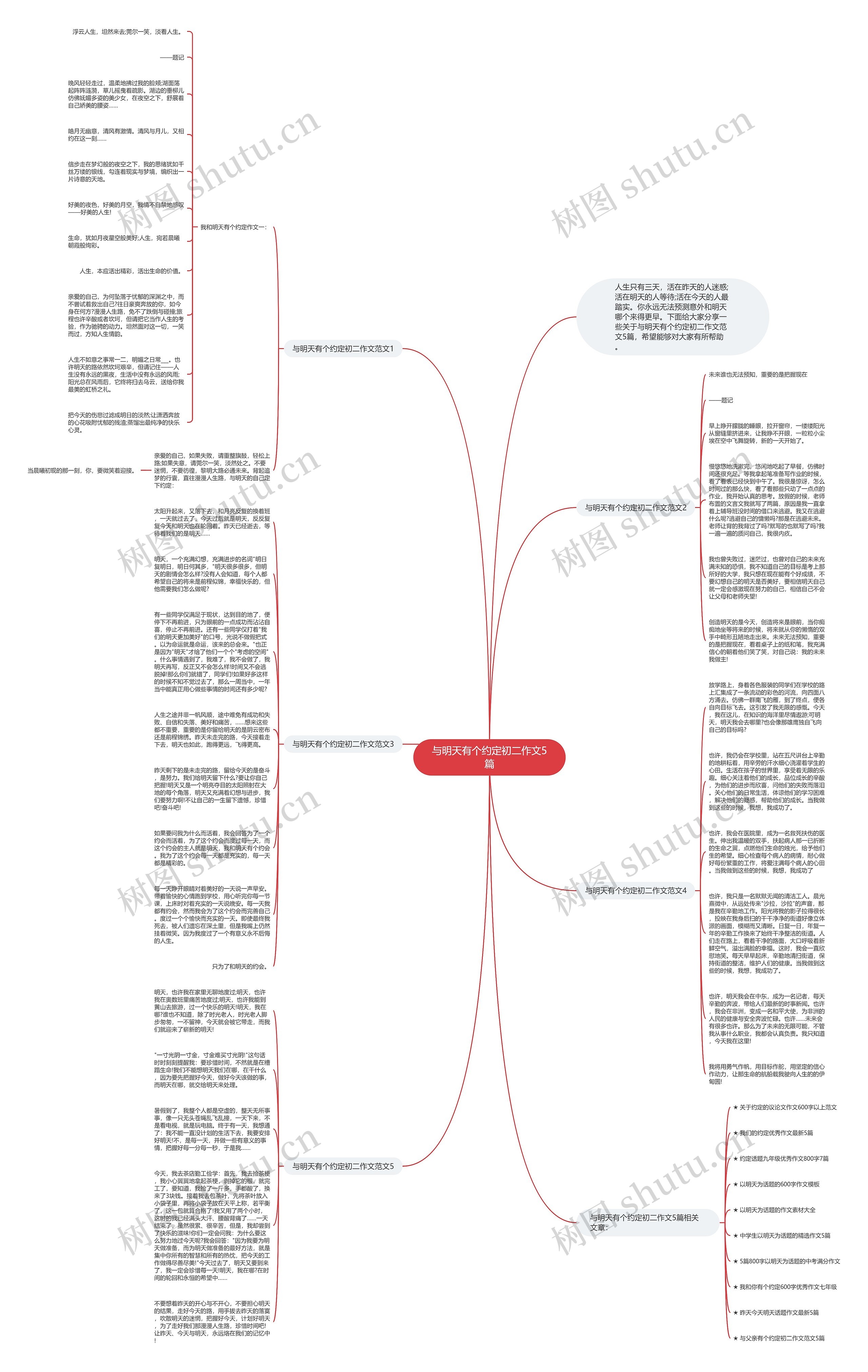 与明天有个约定初二作文5篇思维导图