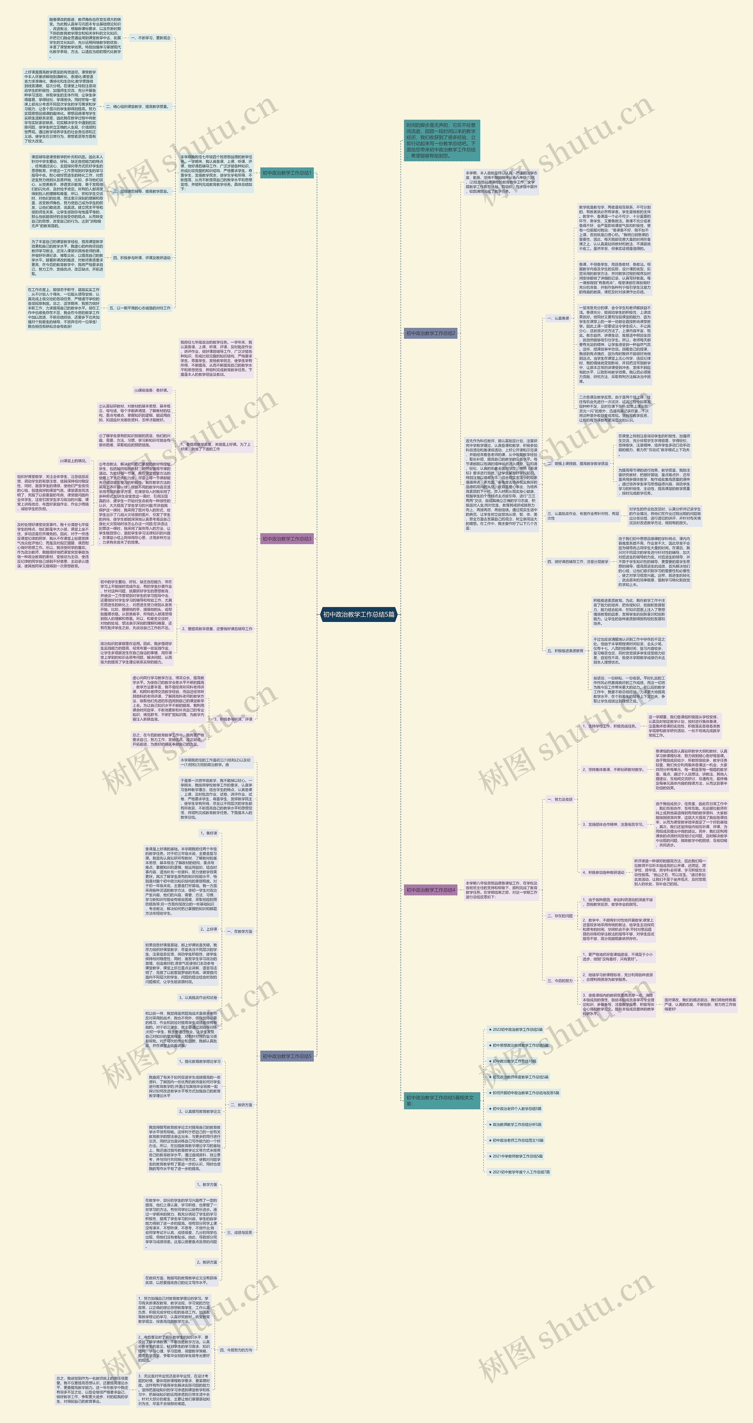 初中政治教学工作总结5篇思维导图