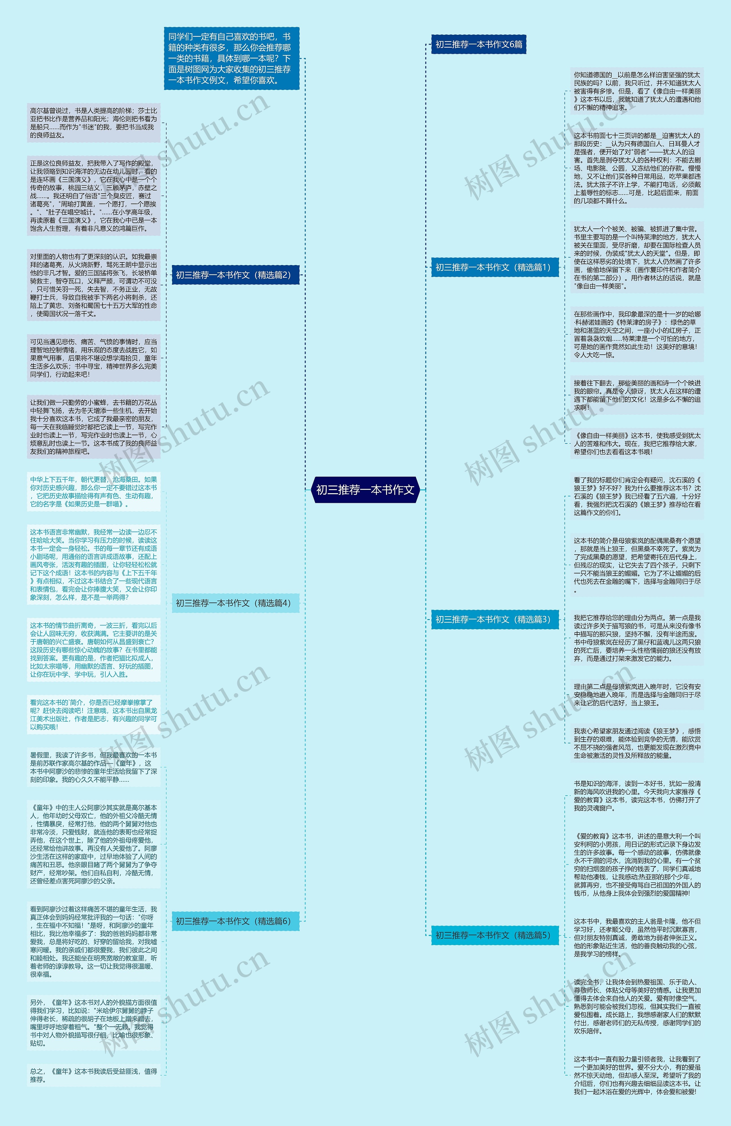初三推荐一本书作文思维导图