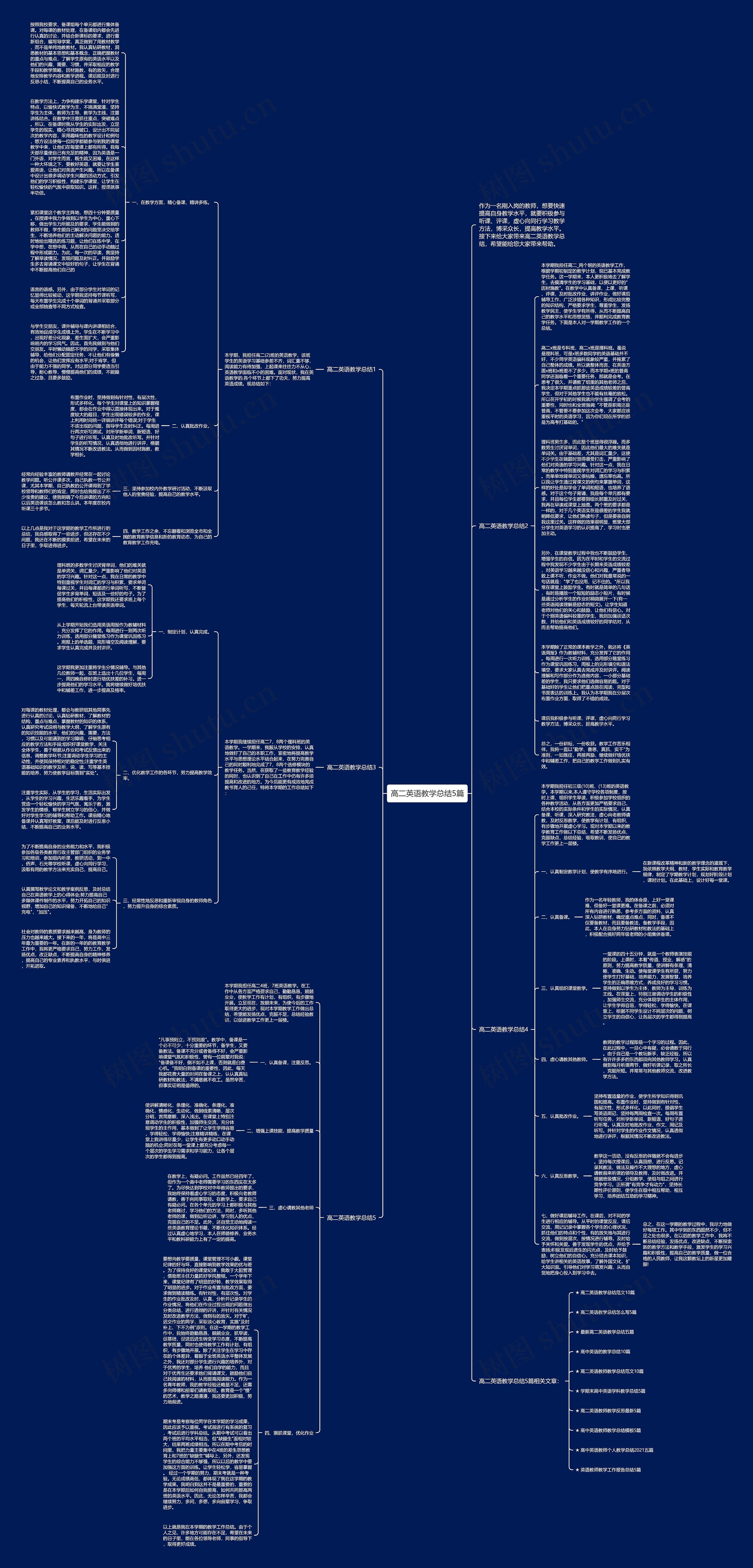 高二英语教学总结5篇思维导图