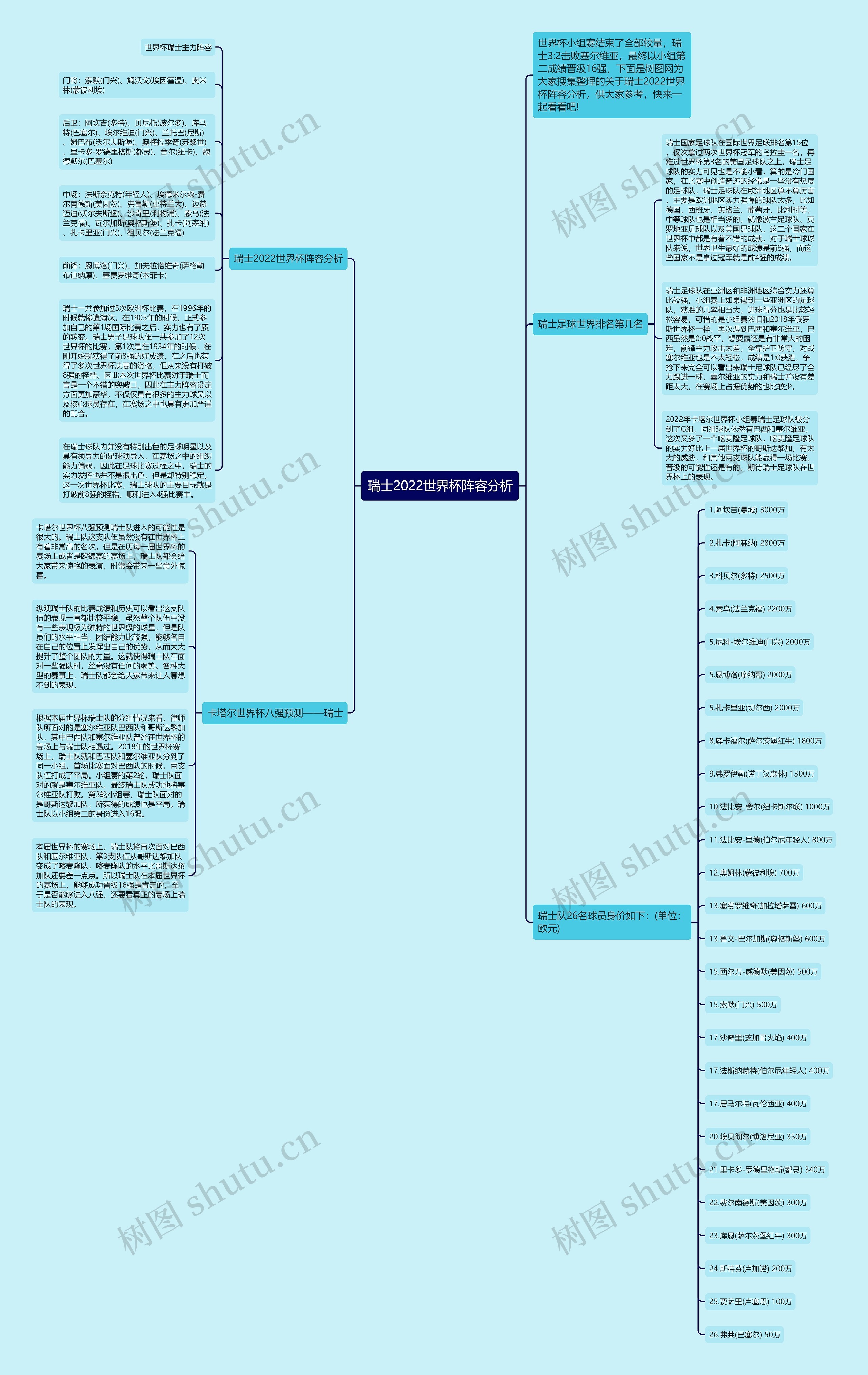 瑞士2022世界杯阵容分析思维导图