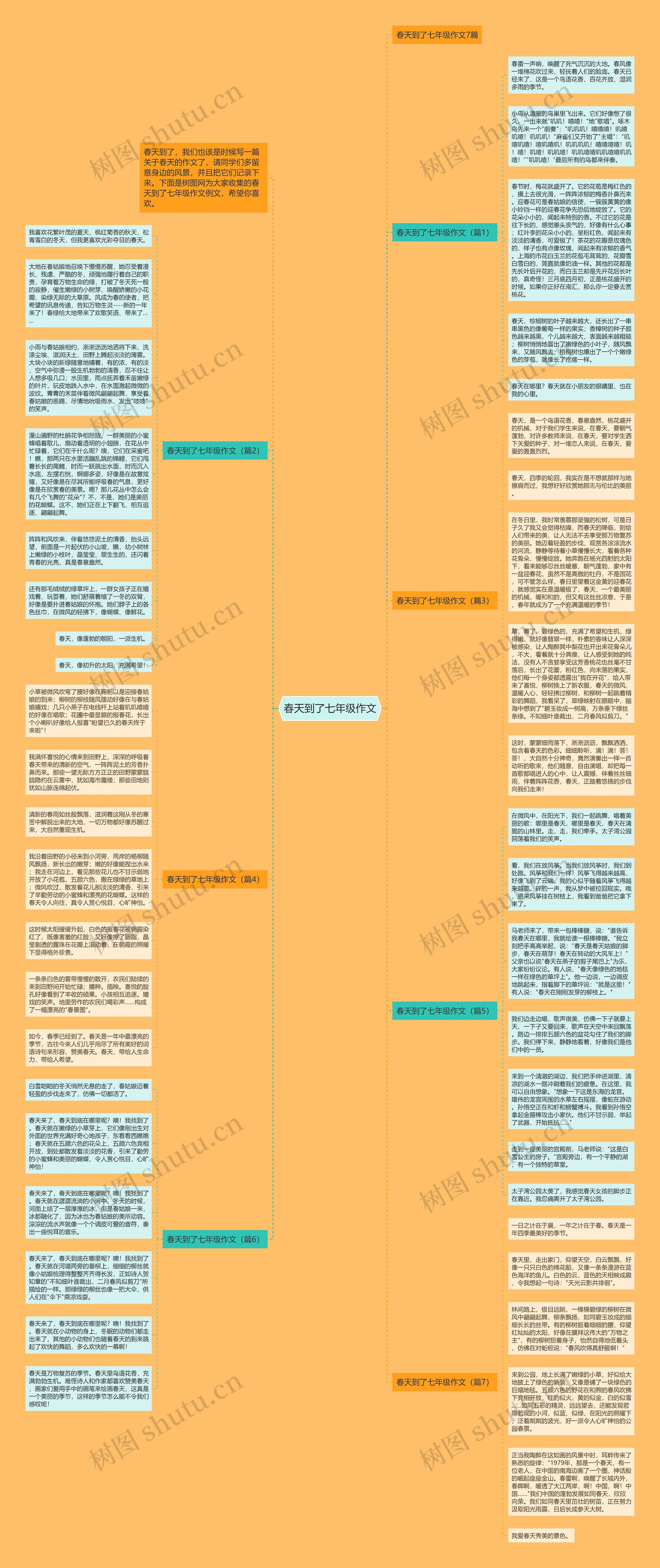 春天到了七年级作文思维导图