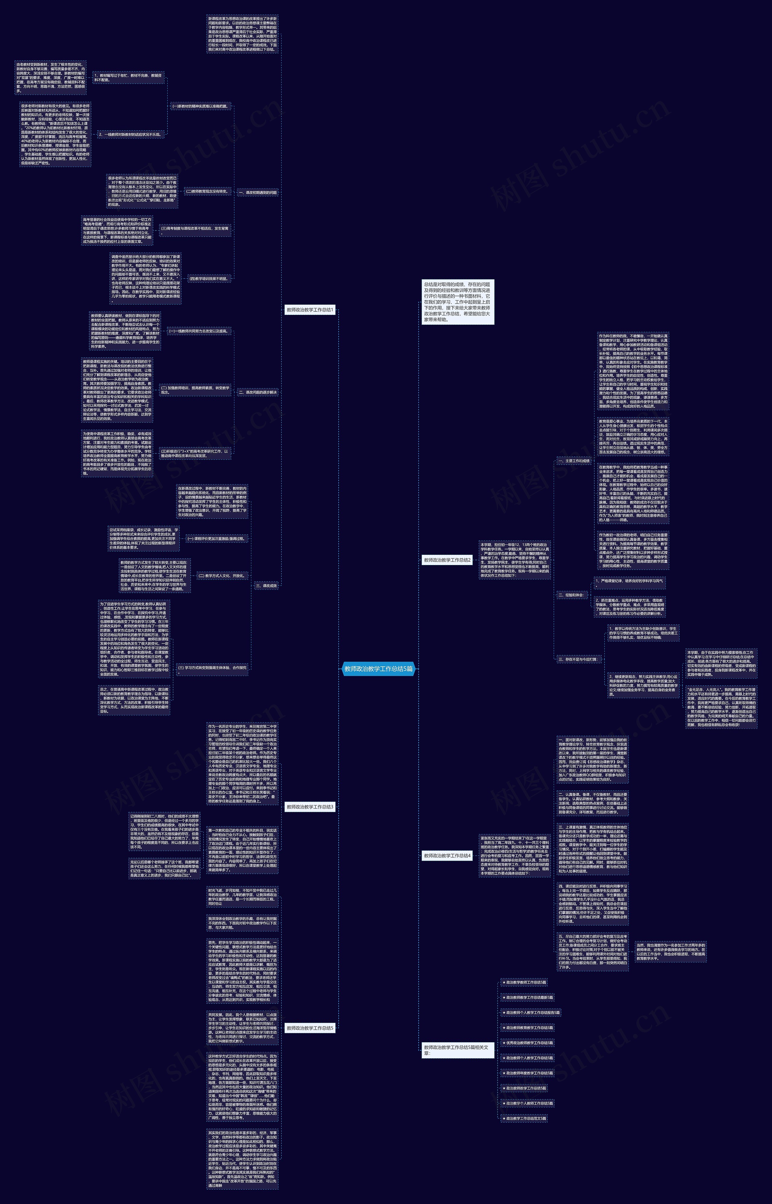 教师政治教学工作总结5篇思维导图