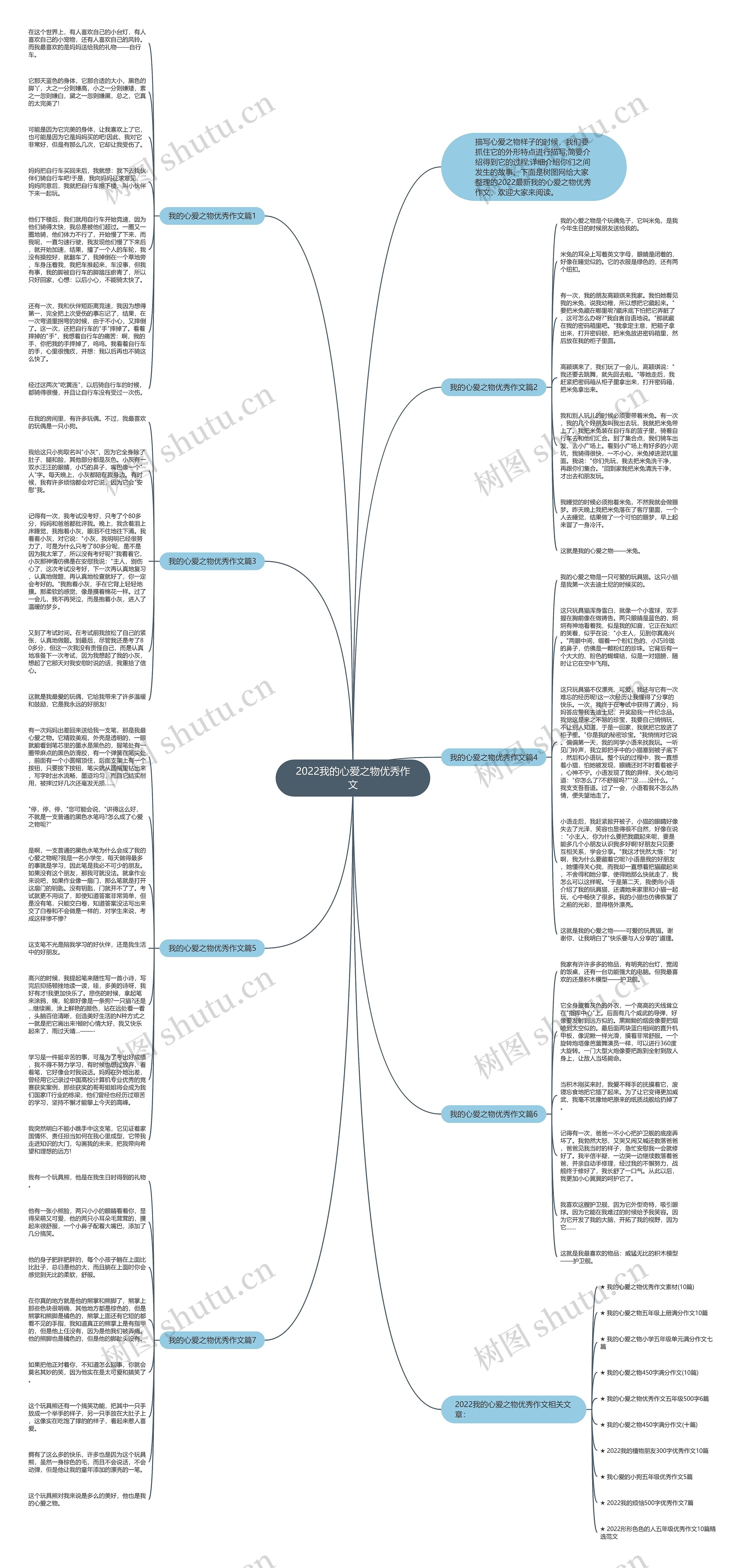 2022我的心爱之物优秀作文思维导图