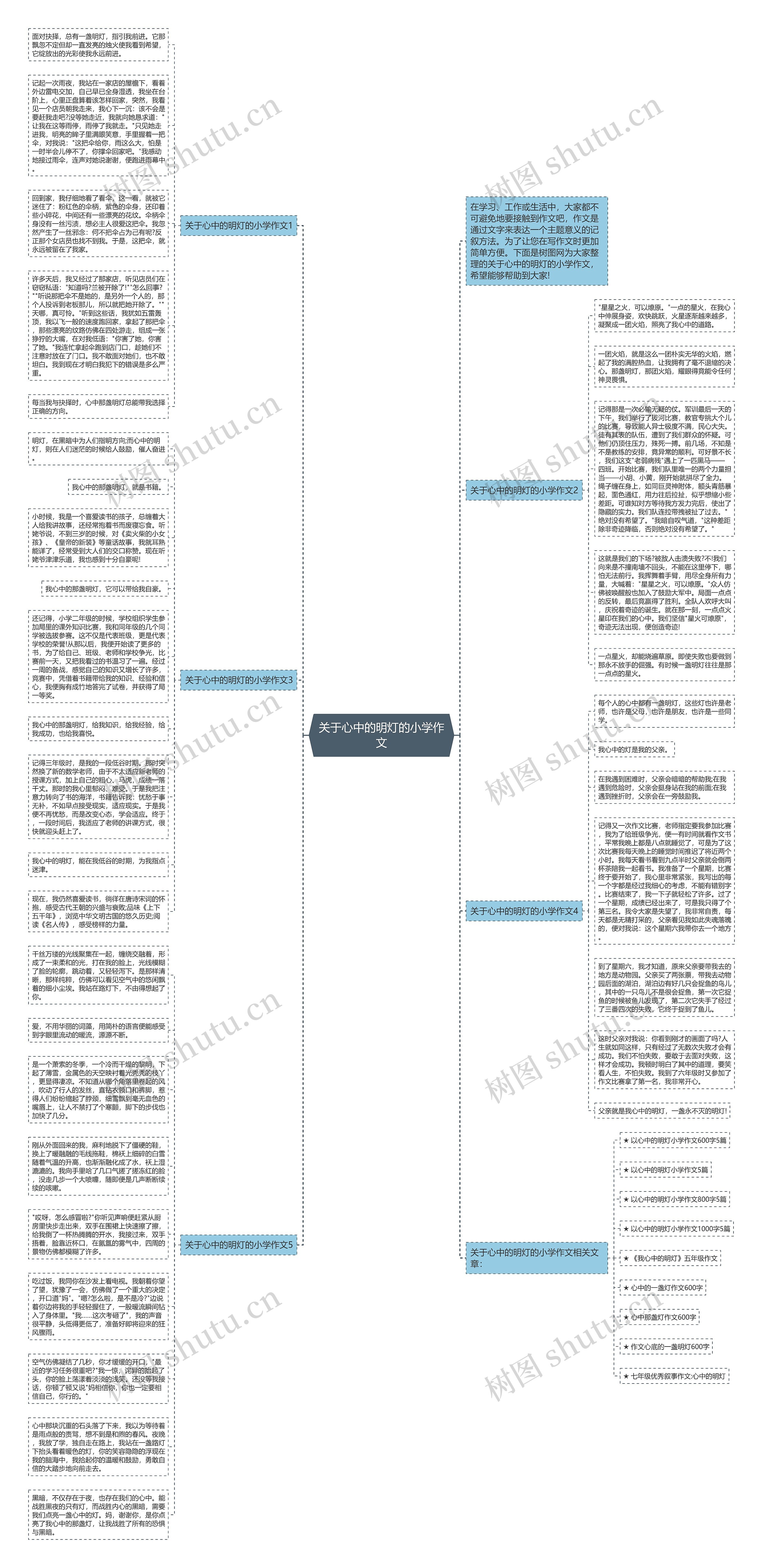 关于心中的明灯的小学作文思维导图