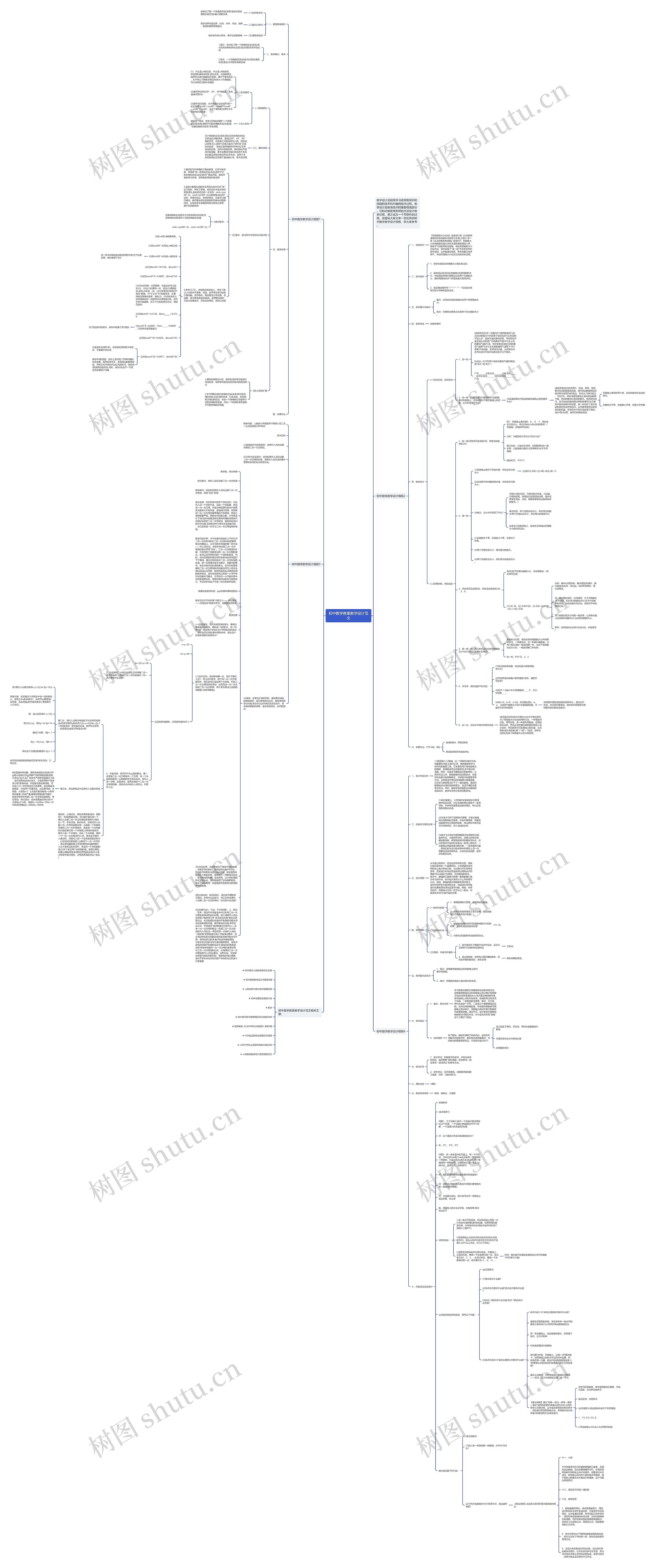 初中数学教案教学设计范文思维导图