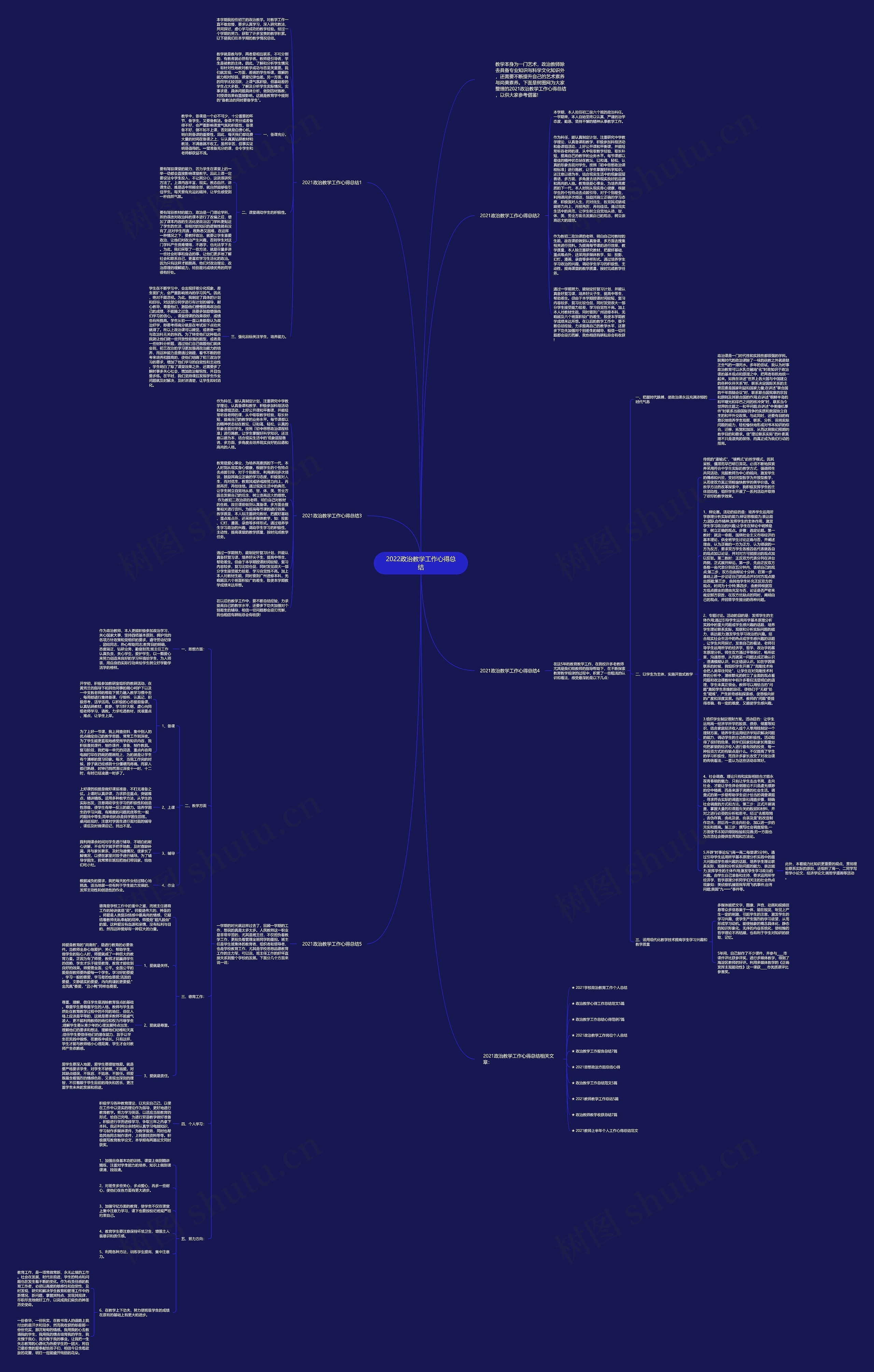 2022政治教学工作心得总结思维导图