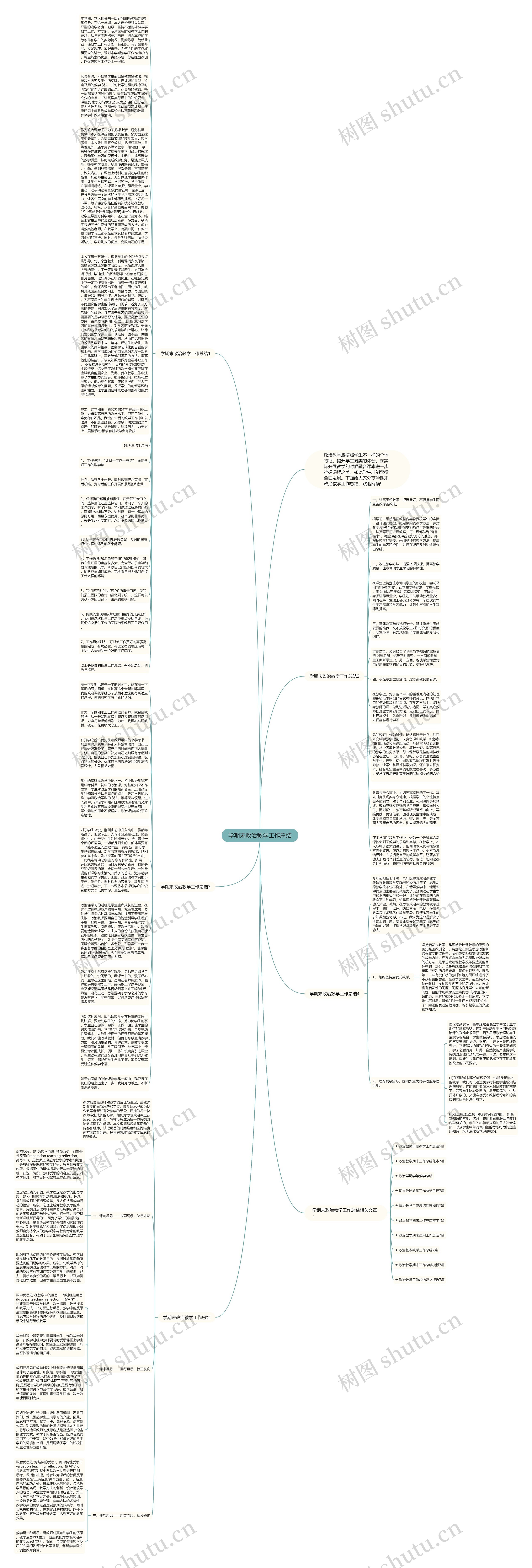 学期末政治教学工作总结思维导图