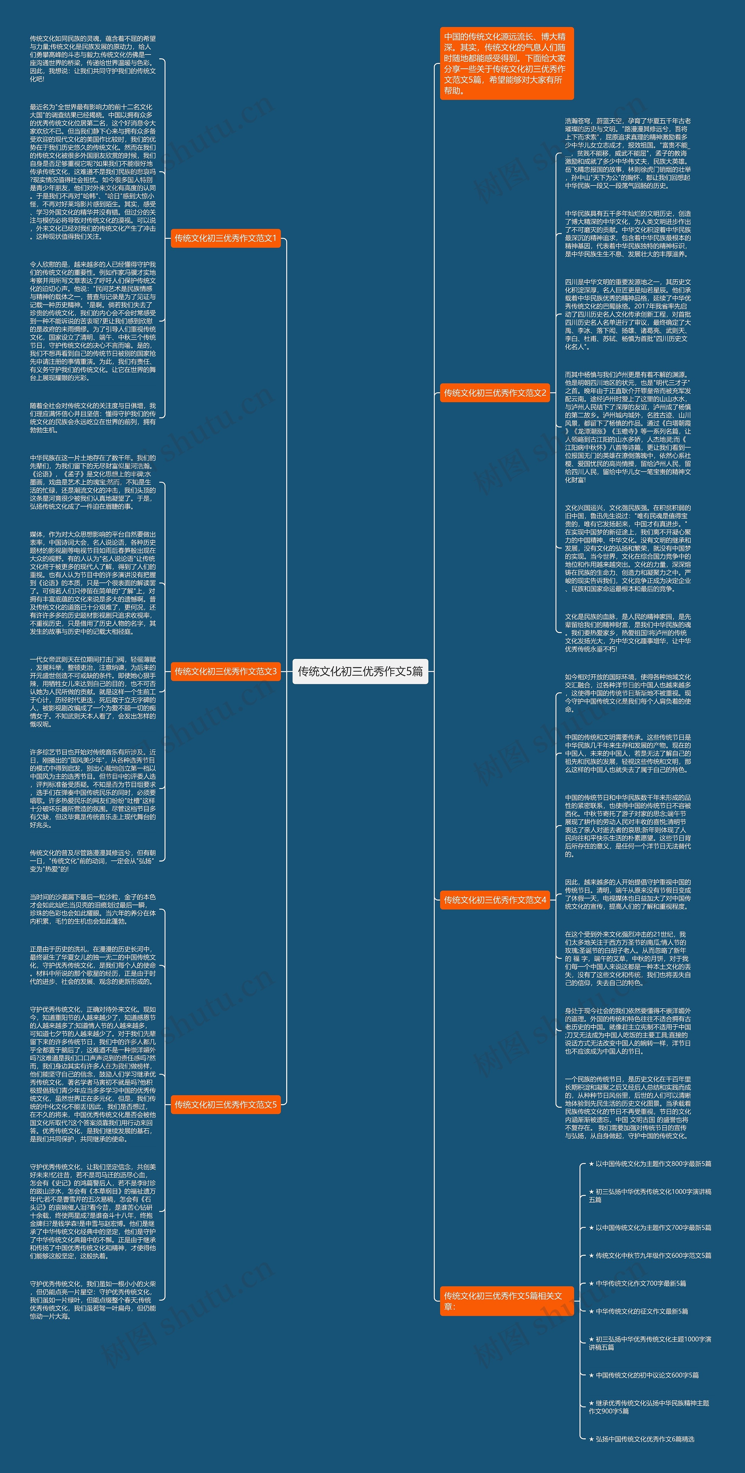 传统文化初三优秀作文5篇思维导图