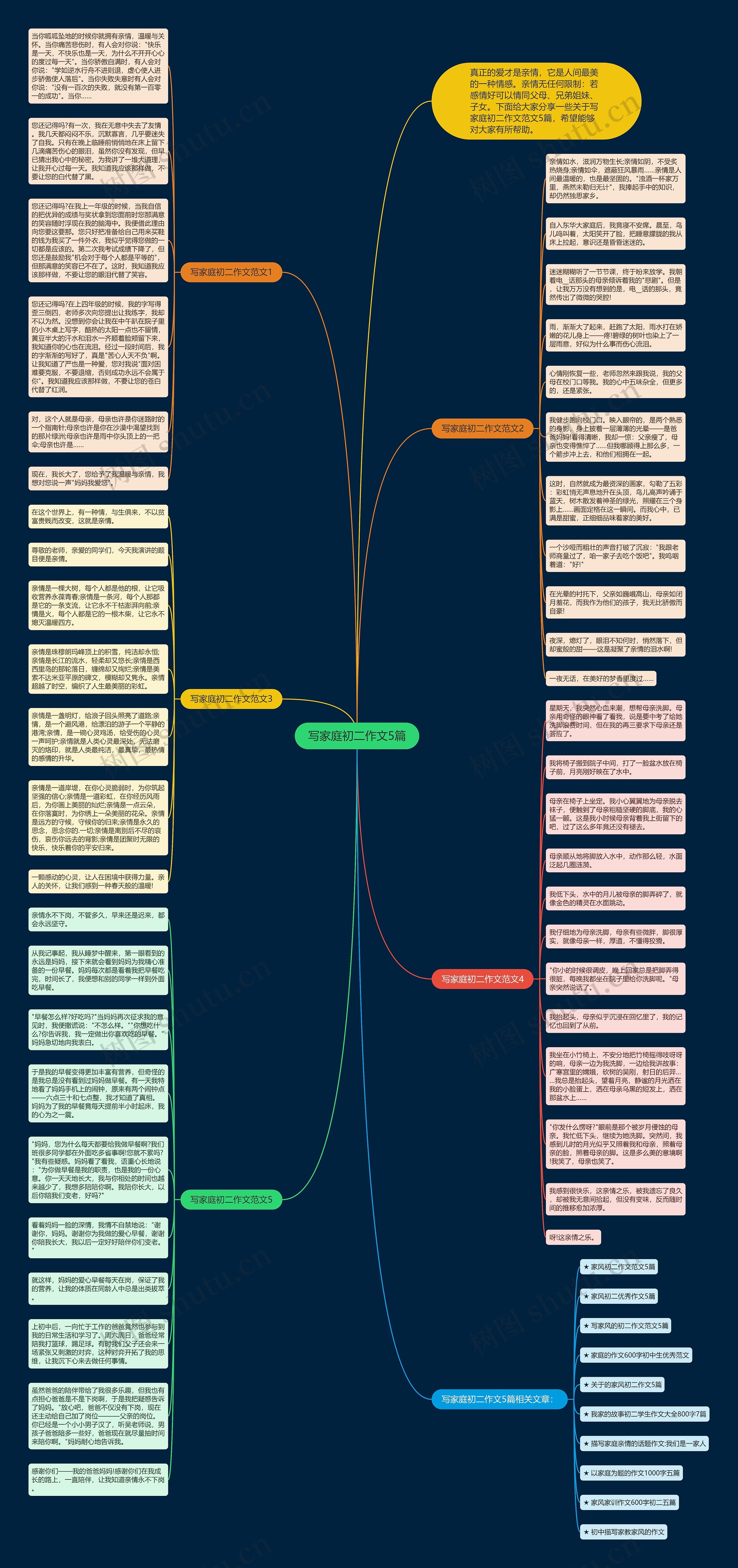 写家庭初二作文5篇思维导图