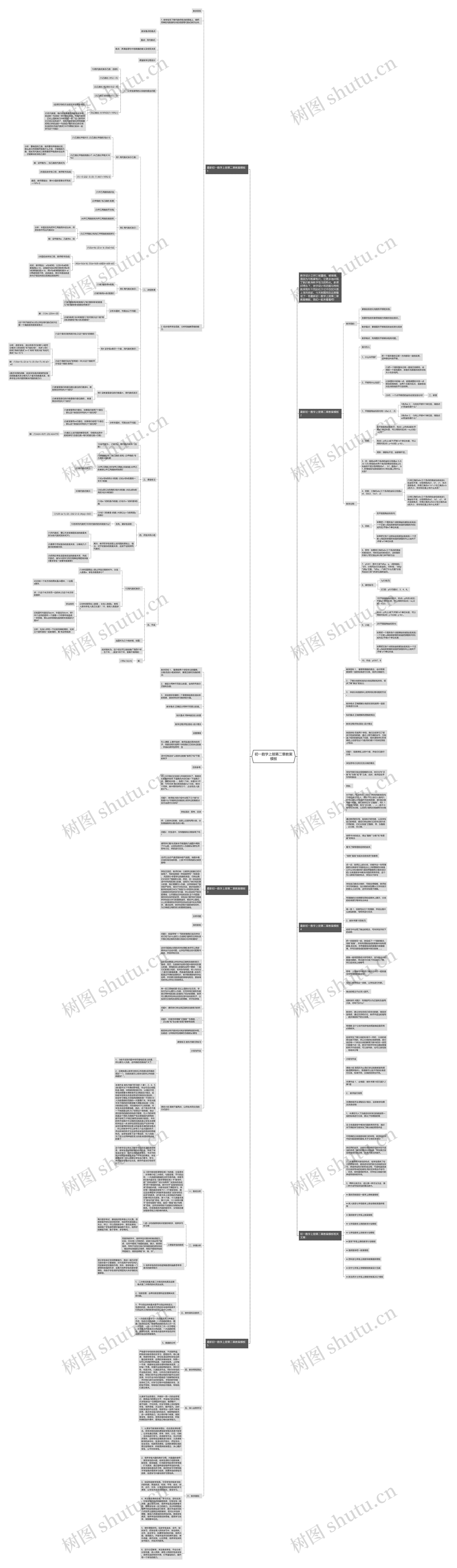 初一数学上册第二章教案思维导图