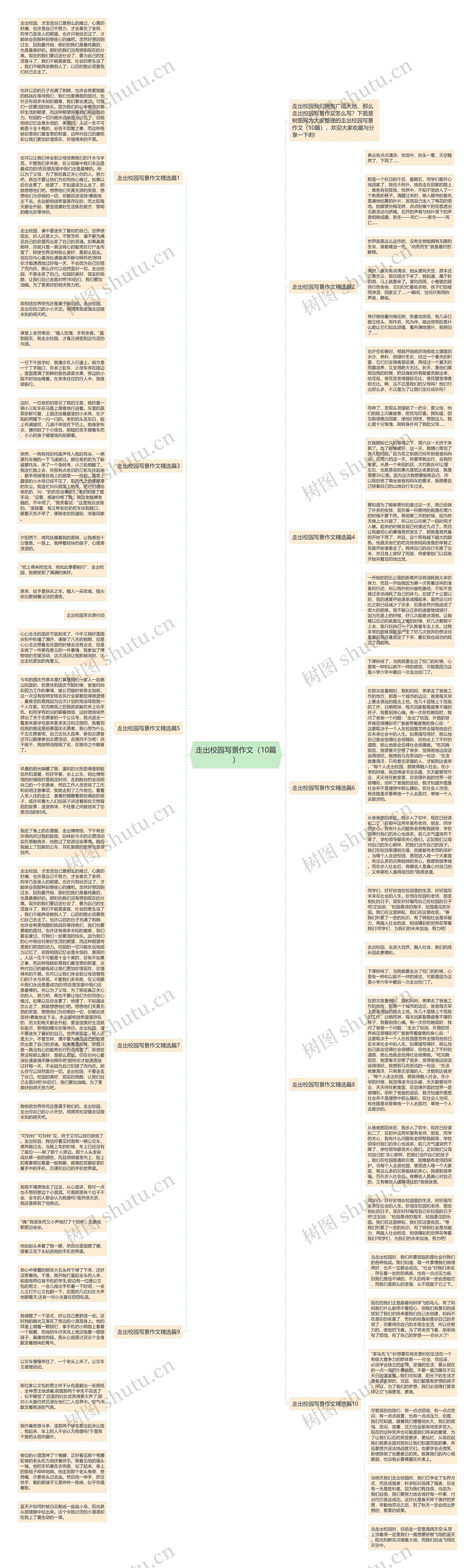 走出校园写景作文（10篇）思维导图