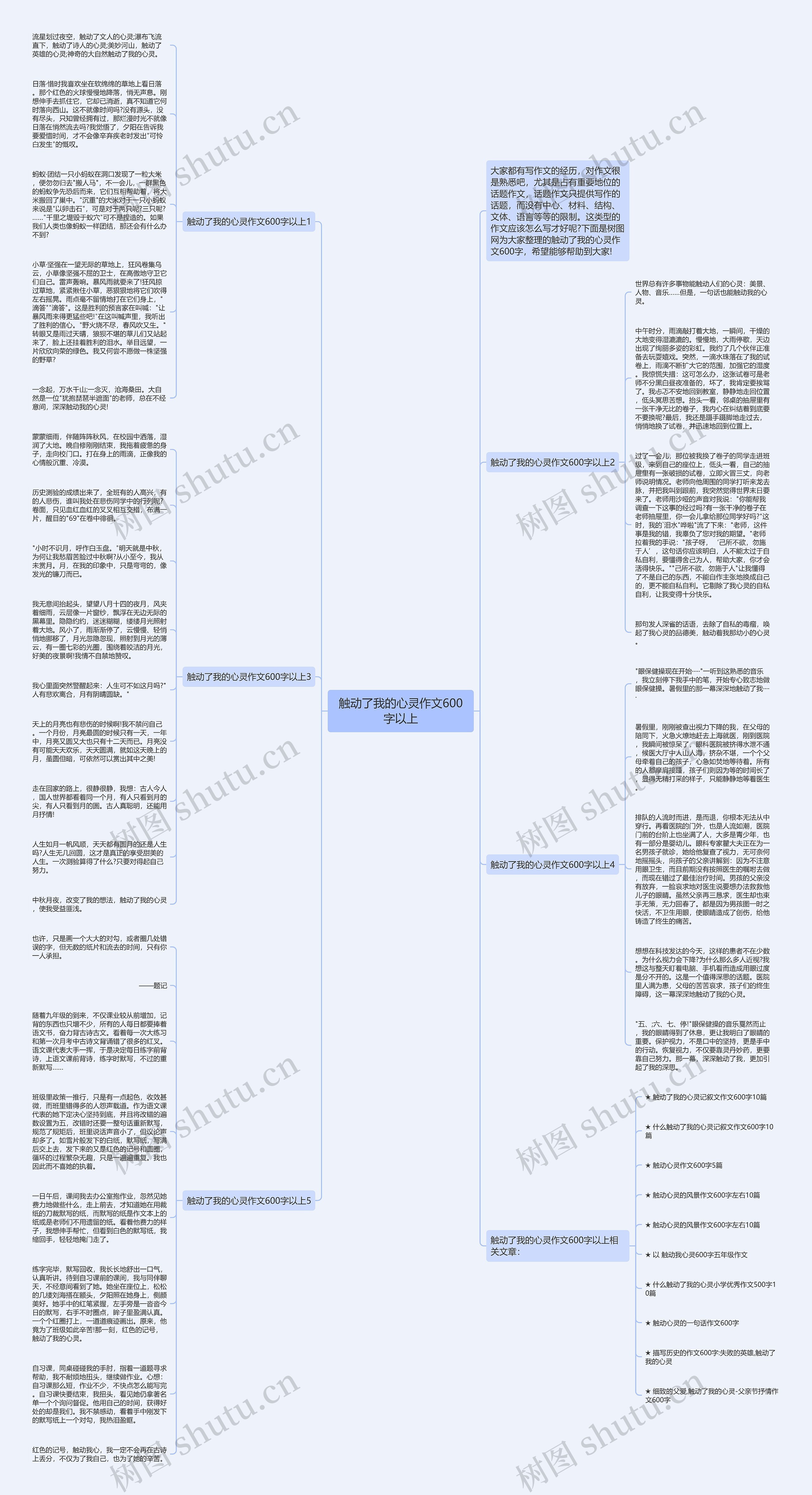触动了我的心灵作文600字以上思维导图