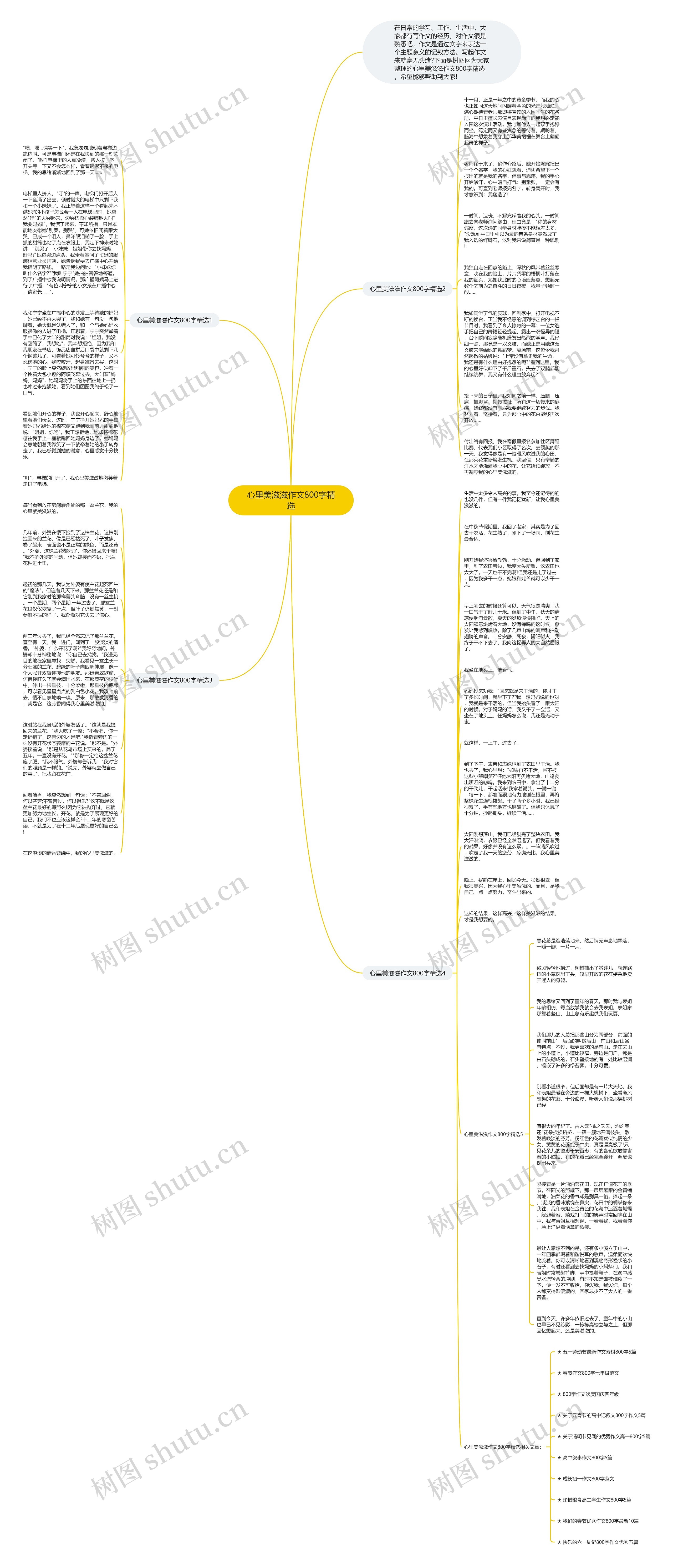 心里美滋滋作文800字精选思维导图