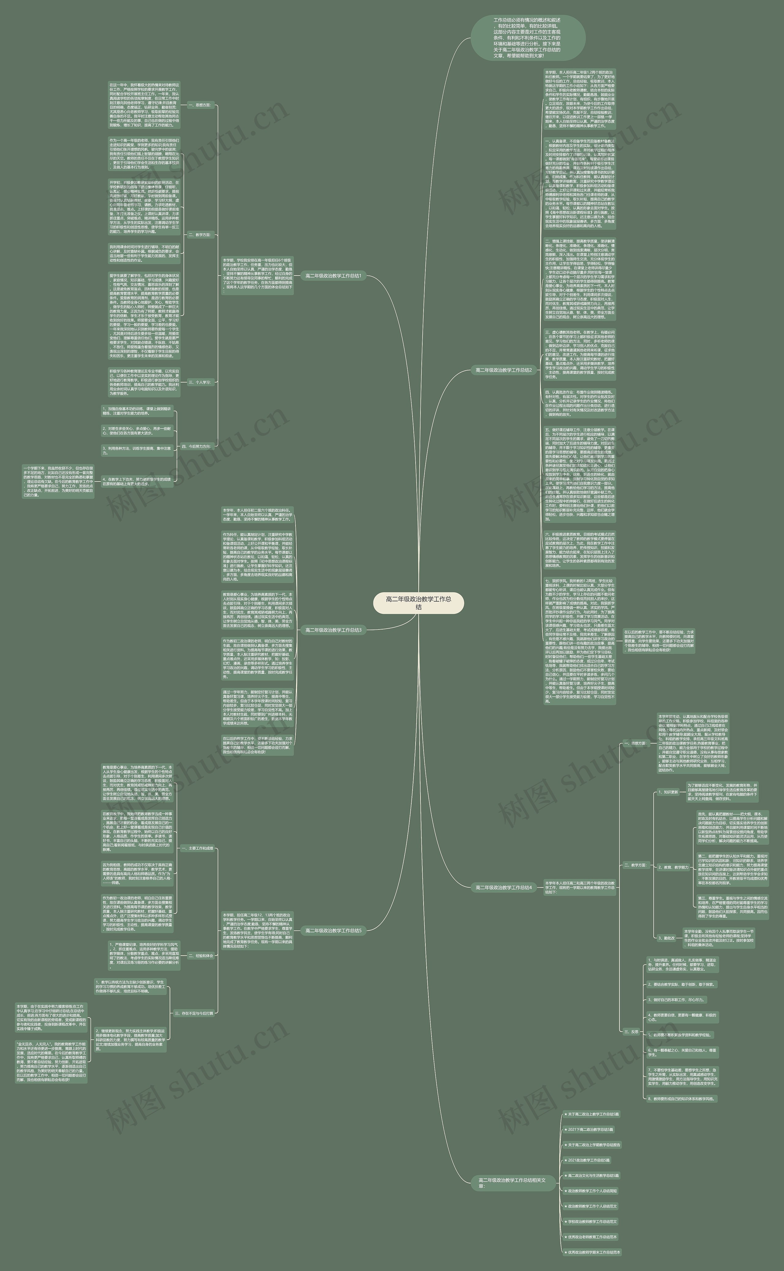高二年级政治教学工作总结思维导图